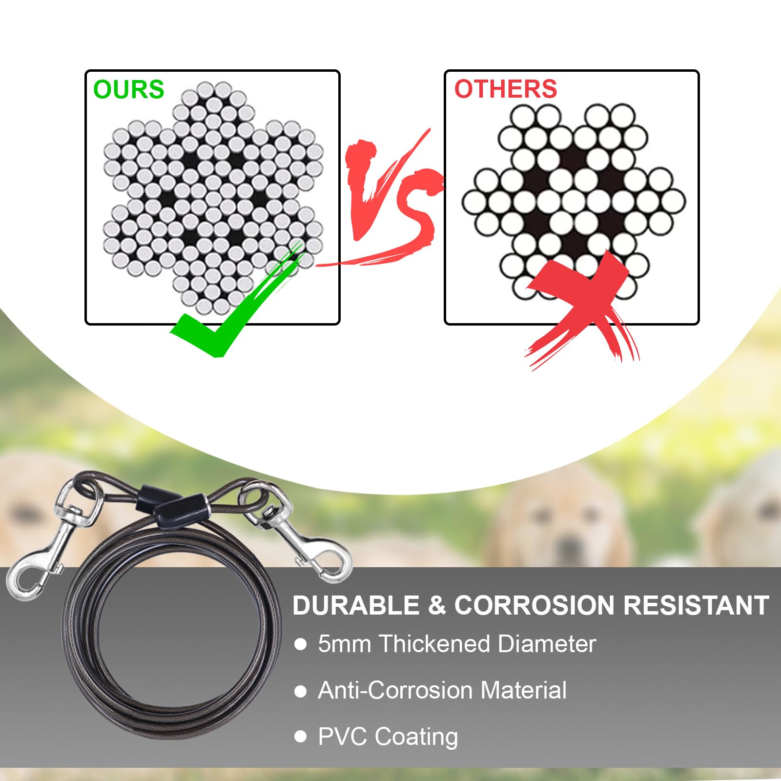 Bodenanker Hund, Erdanker Bodenanker Trampolin Set 17 Zoll Hund Anlegepflock für Große Hunde Robuste Erdanker für Trampolin mit 3m Schleppleine Rostfrei Sicherung Set für Kleine Bis Mittlere Hunde