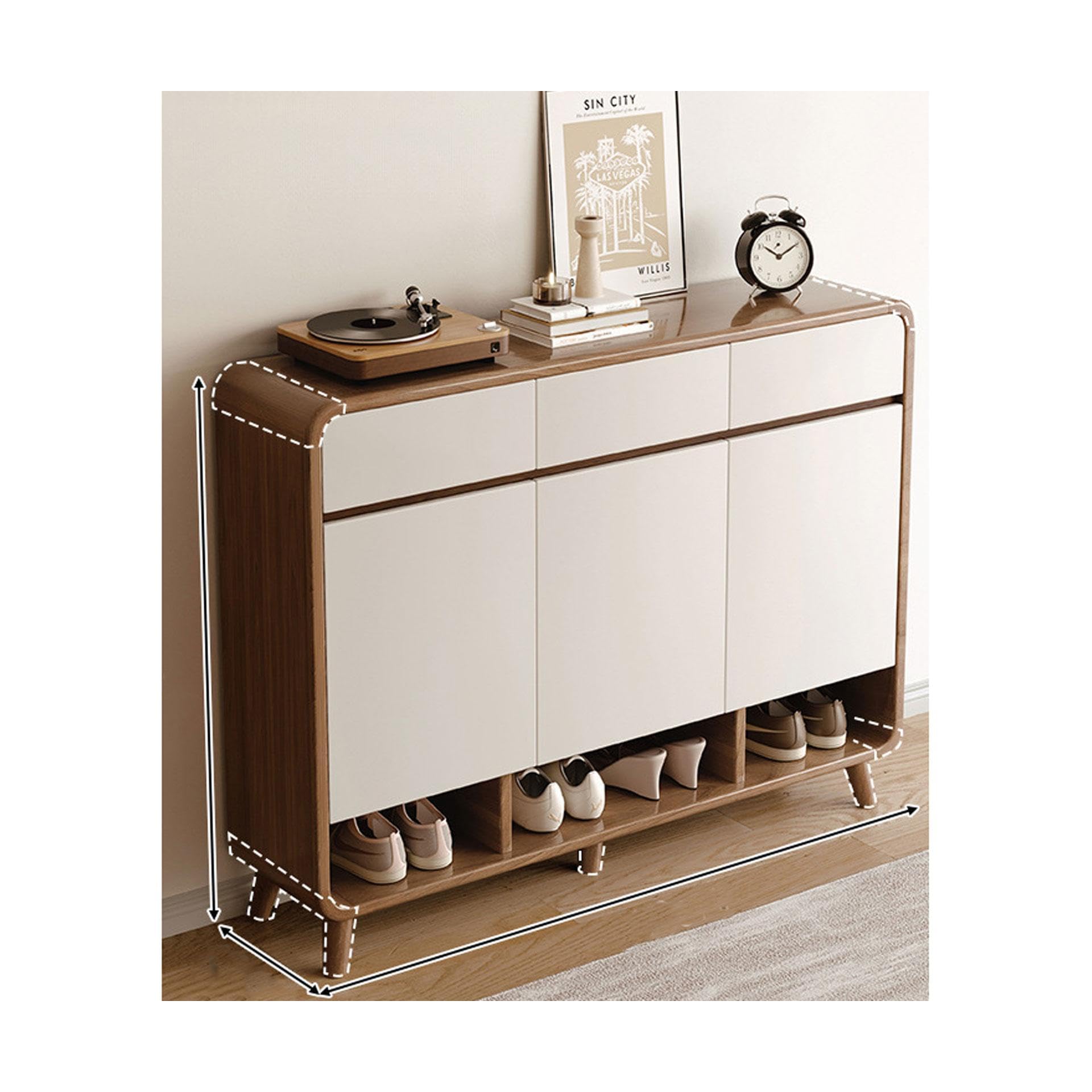 Qxmiguel shoe rack Solid Wood Shoe Rack Home Indoor Storage Cabinet Entrance Hall Cabinet Adjustable Shelves Suitable for Entrance Corridor shoe cabinet