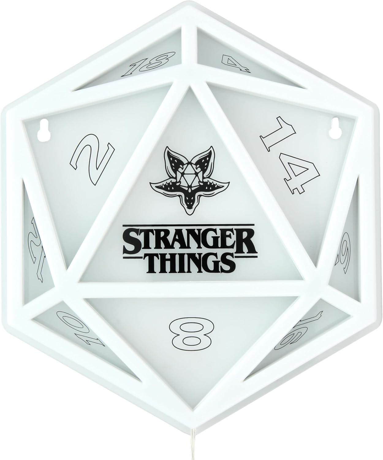 Paladone Stranger Things D20 Neon LED Wall Light - Dice Shaped RGB Glow Light for Gaming Room Decor, USB Powered LED Sign for Bedroom, Desk