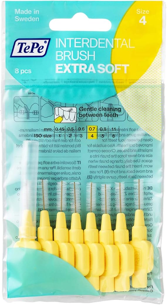 TePe Interdental Brushes Type Extra Soft Yellow Size 4 (0.7mm