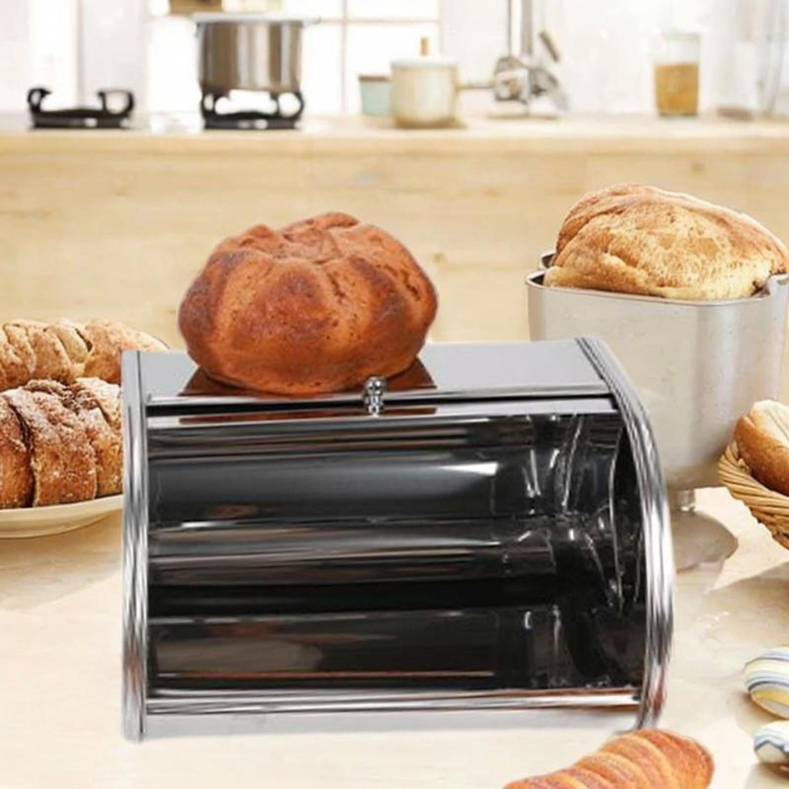 Pojemnik Do Przechowywania Chleba Metalowy Pojemnik Na Chleb, Kuchenny Pojemnik Do Przechowywania, Rustykalny Z Pokrywką, Rustykalny, Do Kawiarni Chlebak Na Pieczywo(Frosted)