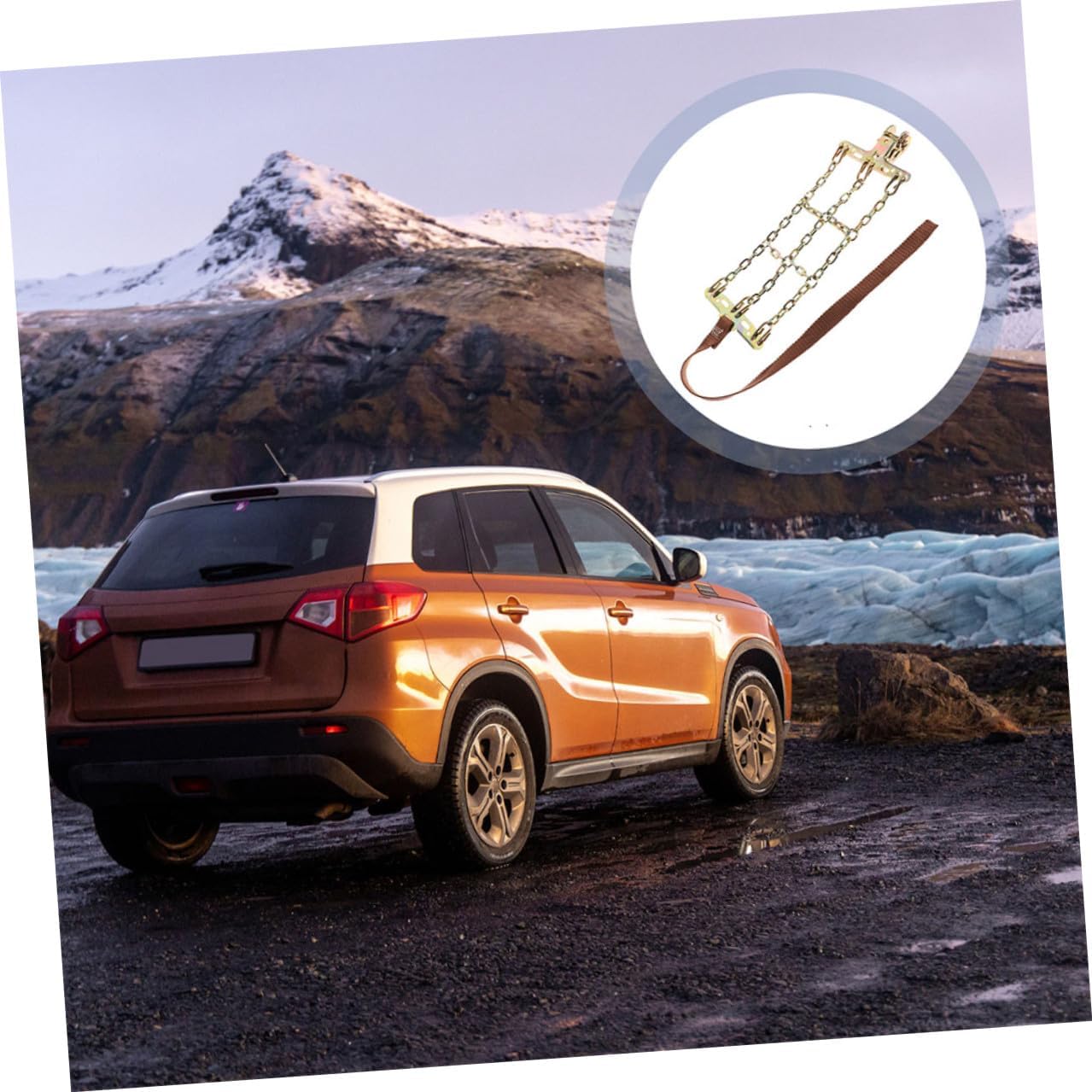 2pcs Tire Snow Chains Anti-slip Wheel Chains for Car Suv Emergency Use Winter Ice Traction Compatible with Passenger Vehicles