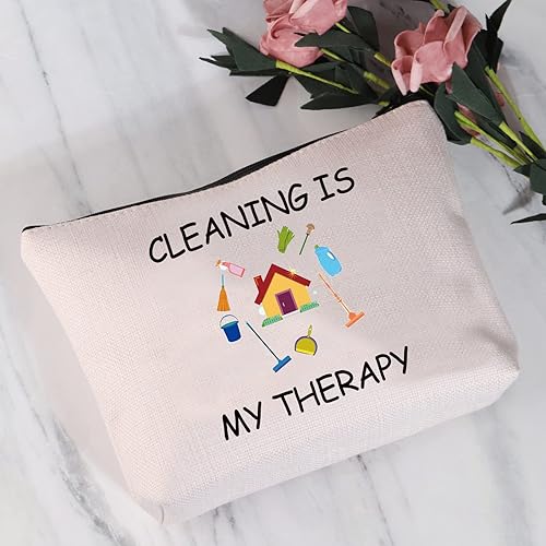 Miniatura 2 de JYTAPP Neat Freak Gift Cleaning Is My Therapy Funny Housekeeping Bolsa de maquillaje Limpieza Limpieza Señora Regalo Susurrador de polvo Regalo