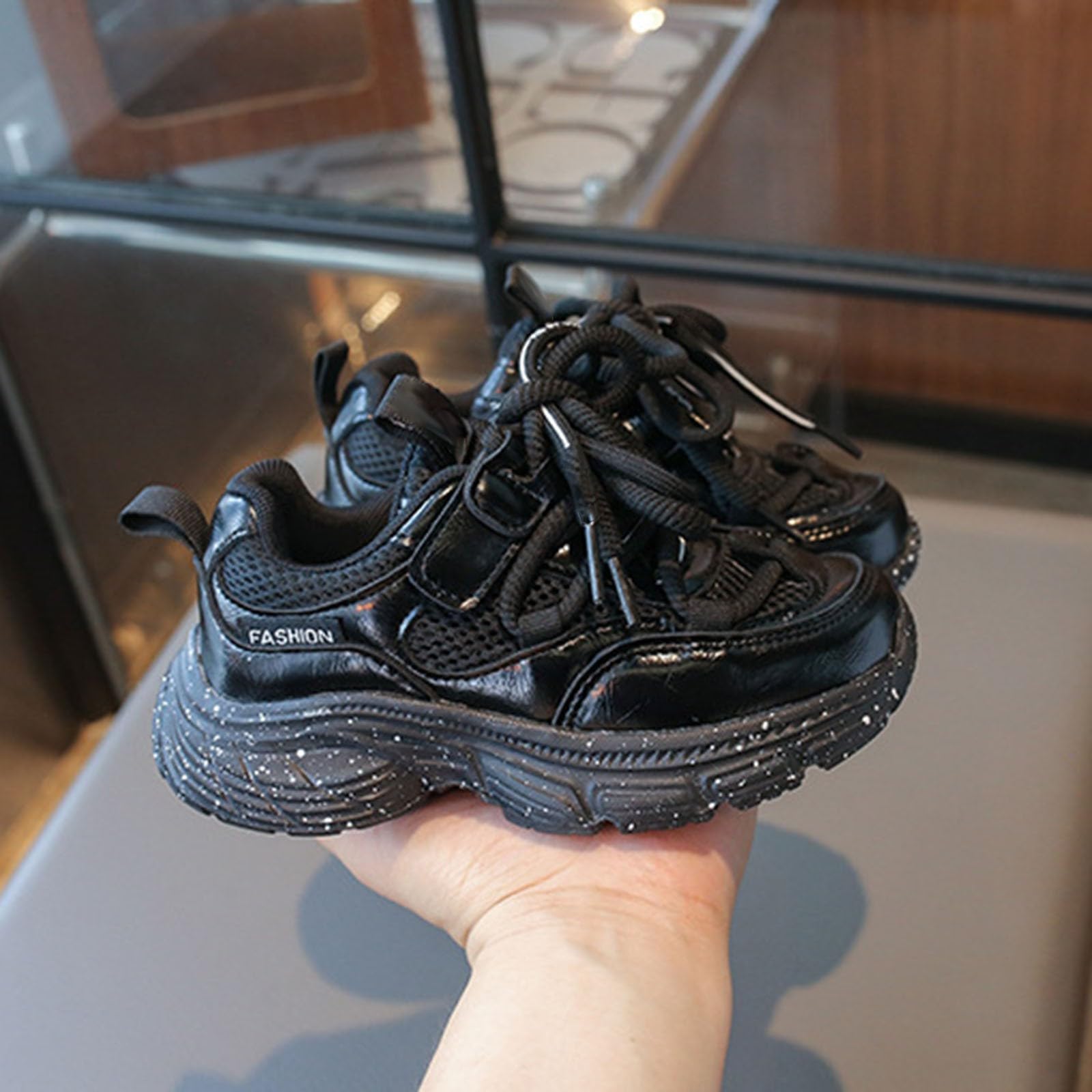 Chaussures de sport pour garçon et fille - Semelles épaisses - Antidérapantes - Chaussures d'intérieur tendance - Chaussures de fitness confortables - Chaussures de marche décontractées - Respirantes
