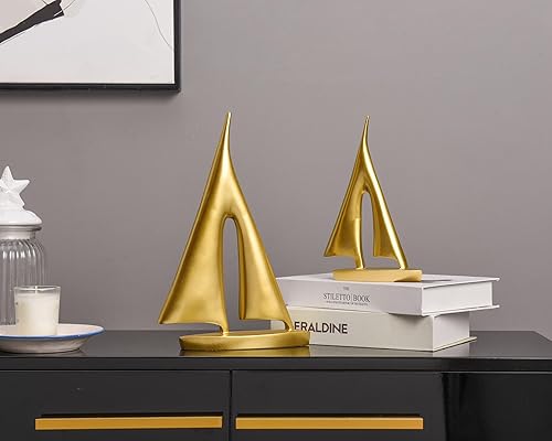 Miniatura 7 de Esculturas modernas para decoración del hogar, adorno dorado para decoración de velero, decoración de estatua, esculturas artísticas y estatuas,