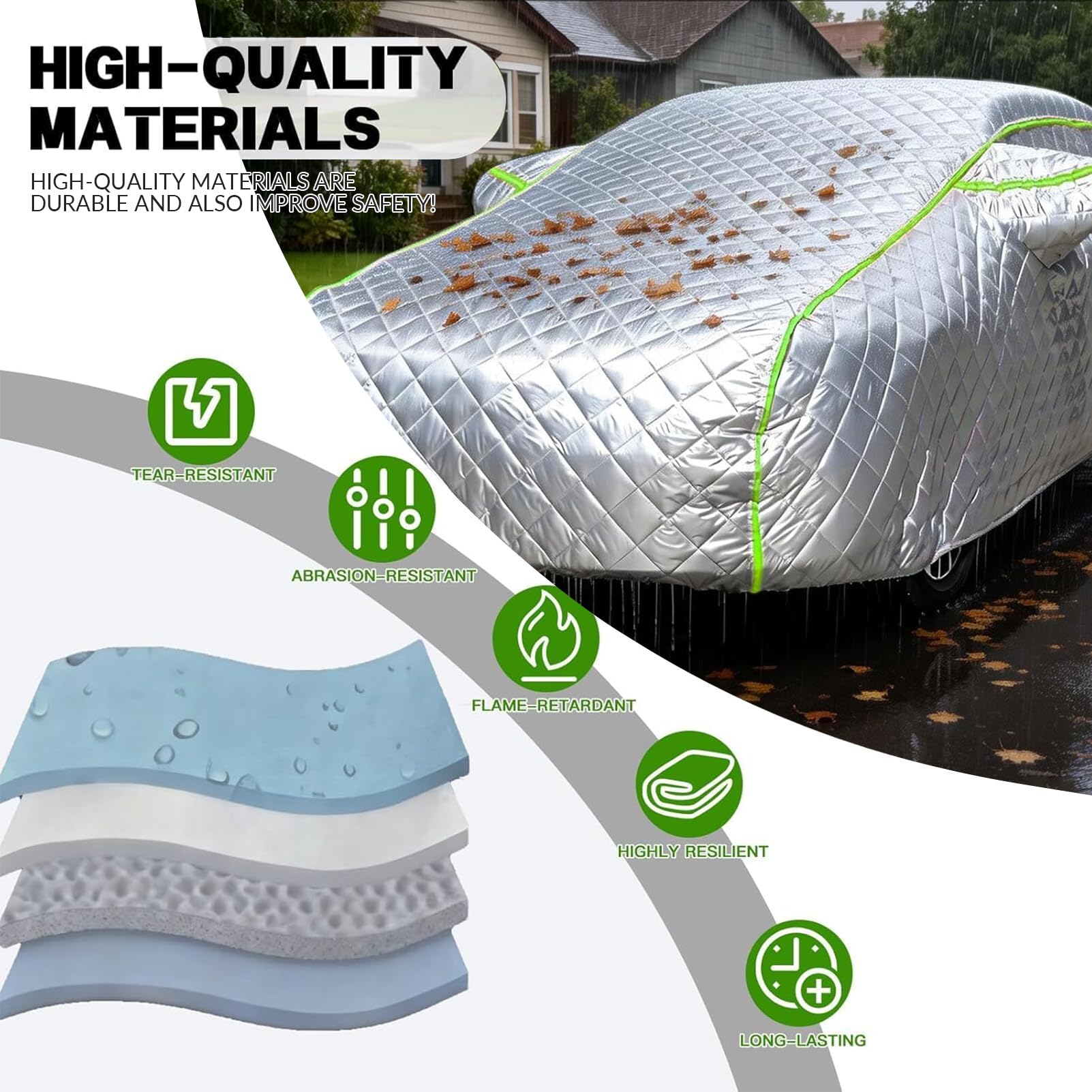 Funda Coche Exterior para Opel Cascada, Funda Coche Antigranizo Gruesa,Impermeable Transpirable,Cubierta Protectora Invierno Resistente Polvo Lluvia Nieve