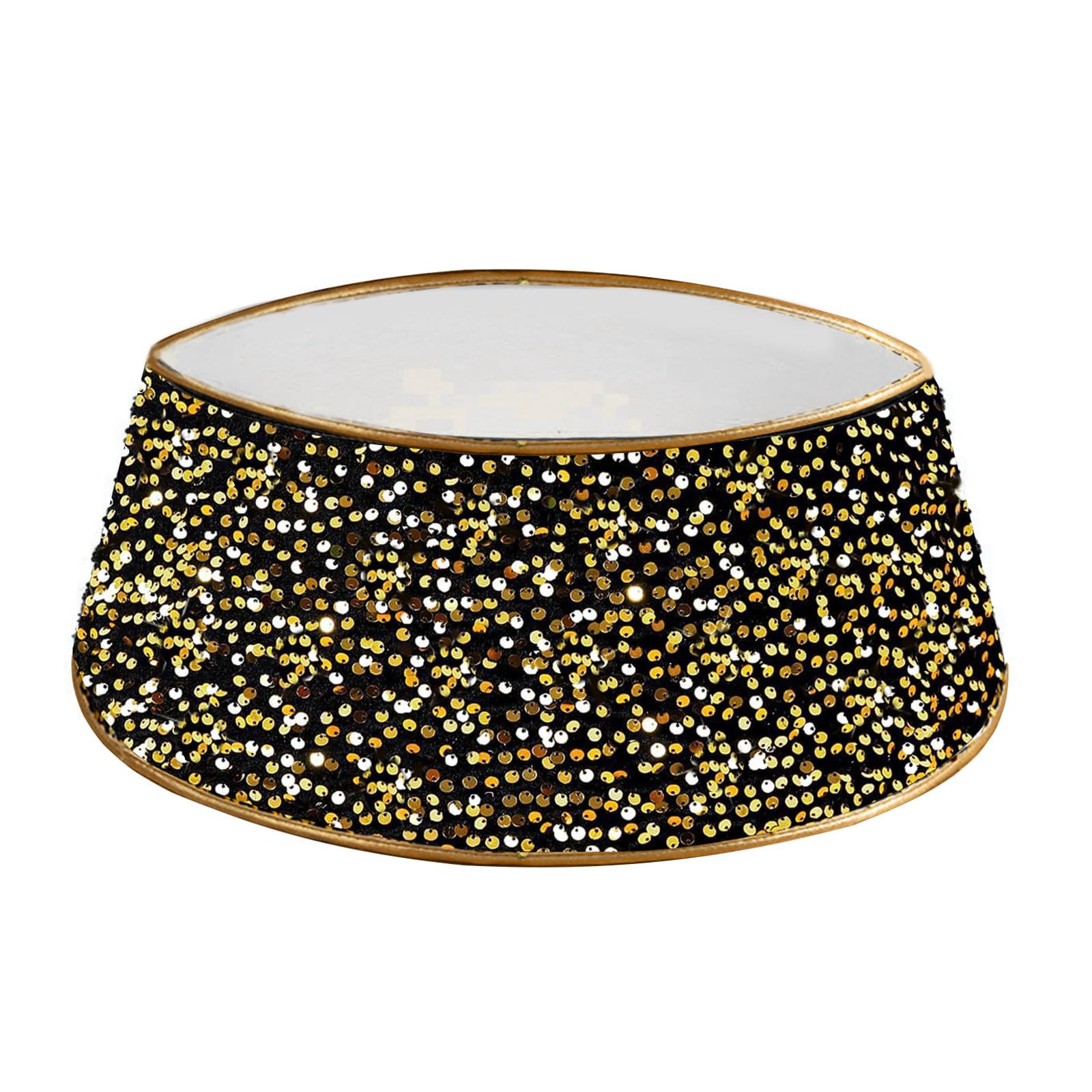 carotoe Glittering Sequined Tree Rings Sparkling Tree Foot Collar Accessory Sequins Christmas Stand Covers Ornament Sequined Collar