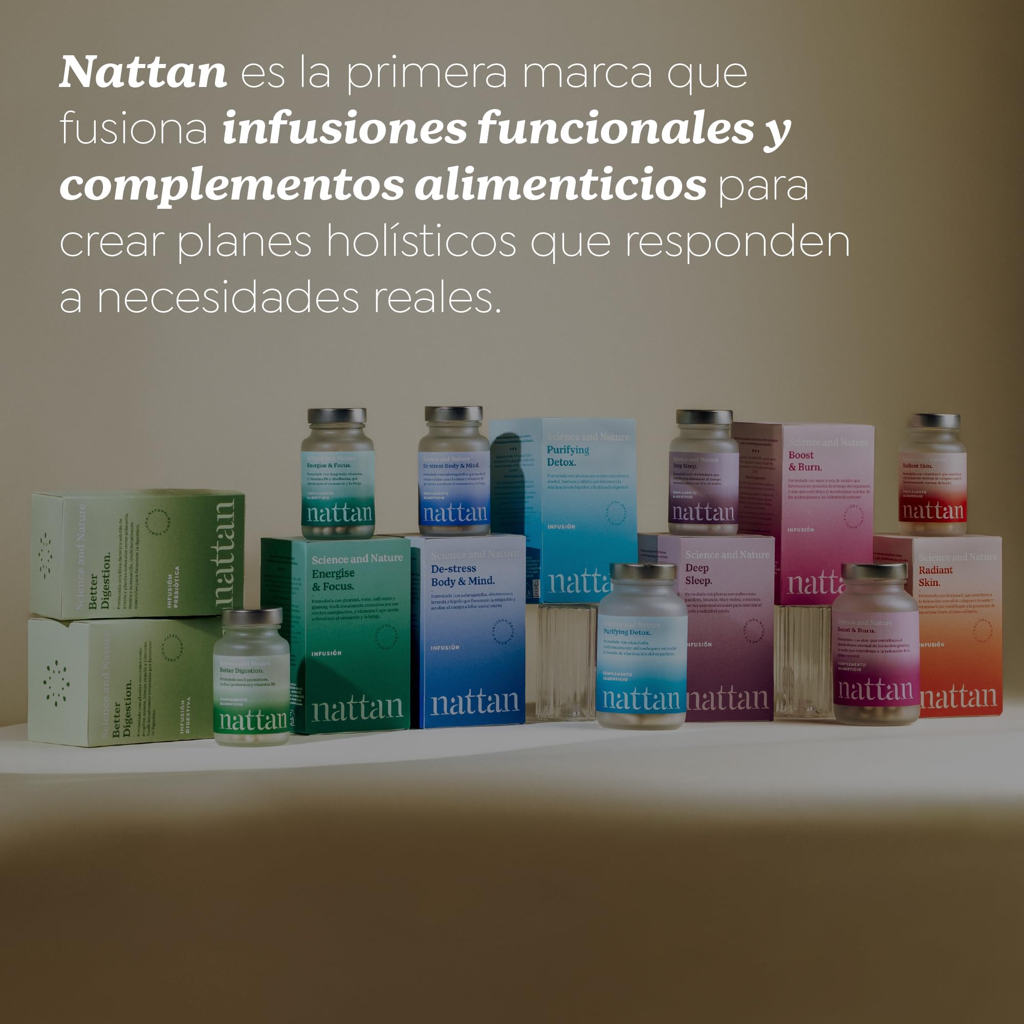 Nattan – Plan Boost & Burn – Rutina Dual de Infusión y Complemento, Apoyo al Metabolismo Energético con Zinc con Café Verde, Mate y Cola de Caballo – 120 Cápsulas y 60 Infusiones