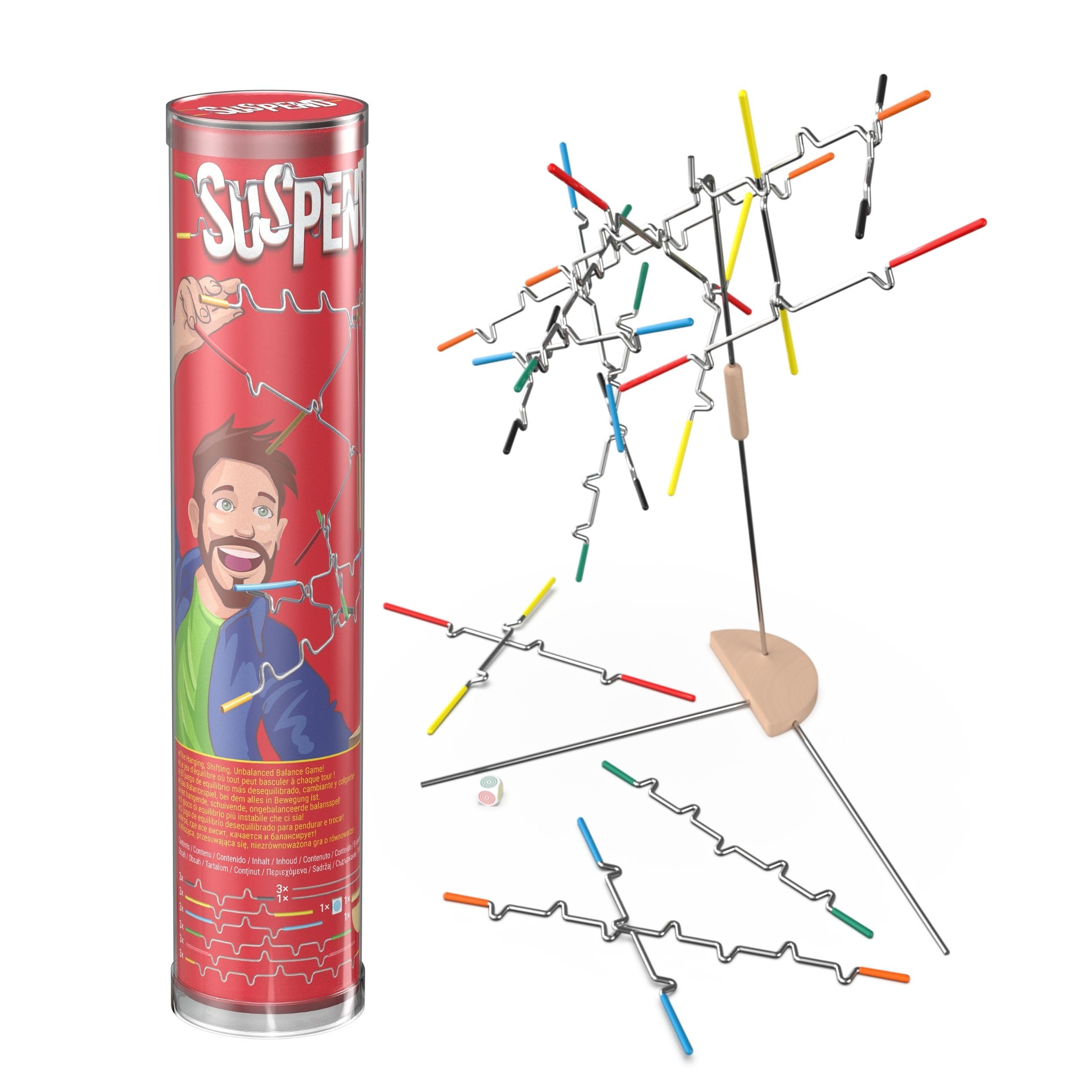 Spin Master Games, Suspend, Gioco Da Tavolo per Famiglie con Torre Di Legno, Gioco educativo per Famiglie, Idee Regalo Originale, 1-4 Giocatori, 8+ Anni