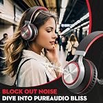 Bywulanda USB C Casques avec Mic et contrôle du volume, casques stéréo sur oreille pour iPhone 15 16 Pro, Casques pliables filaires pour Smartphones Chromebook Tablettes portables Voyage (Noir/Rouge)