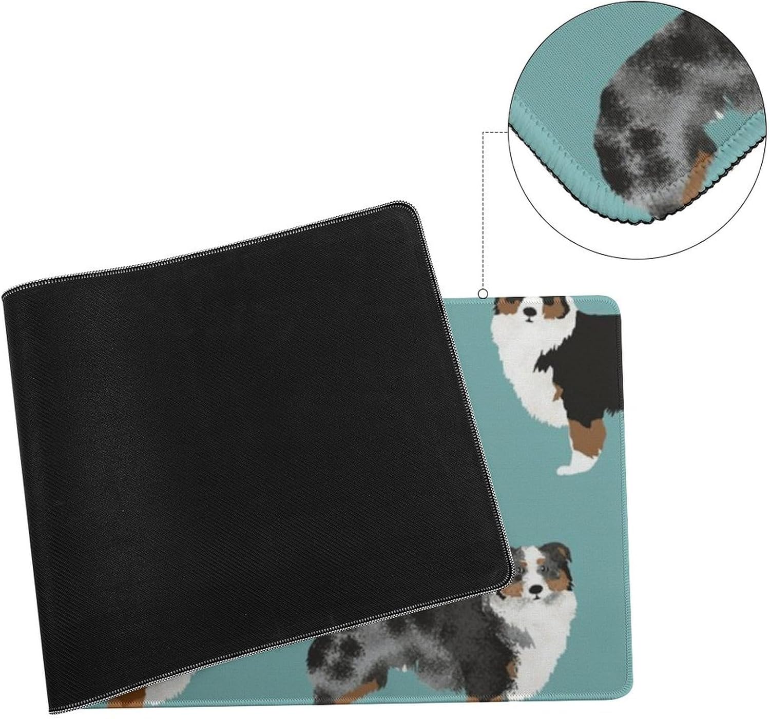 Australian Shepherds Dogs Pattern Fashionable Anti Slip Table Mat, Waterproof Mouse Protection Pad 30x80cm
