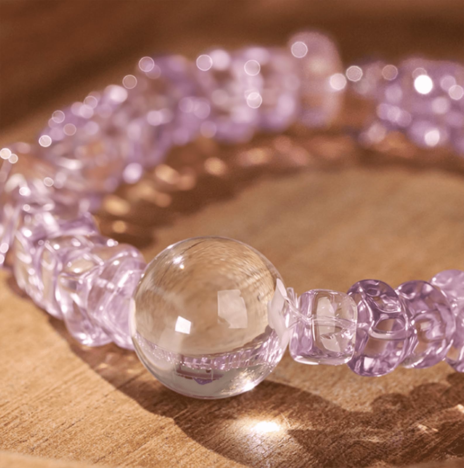 Bracciale Elastico Irregolare in Ametista Naturale, Unisex, Fatto a Mano, con Pietre preziose curative, Ideale per Lo Yoga e per alleviare Lo Stress, Regalo per Uomini e Donne
