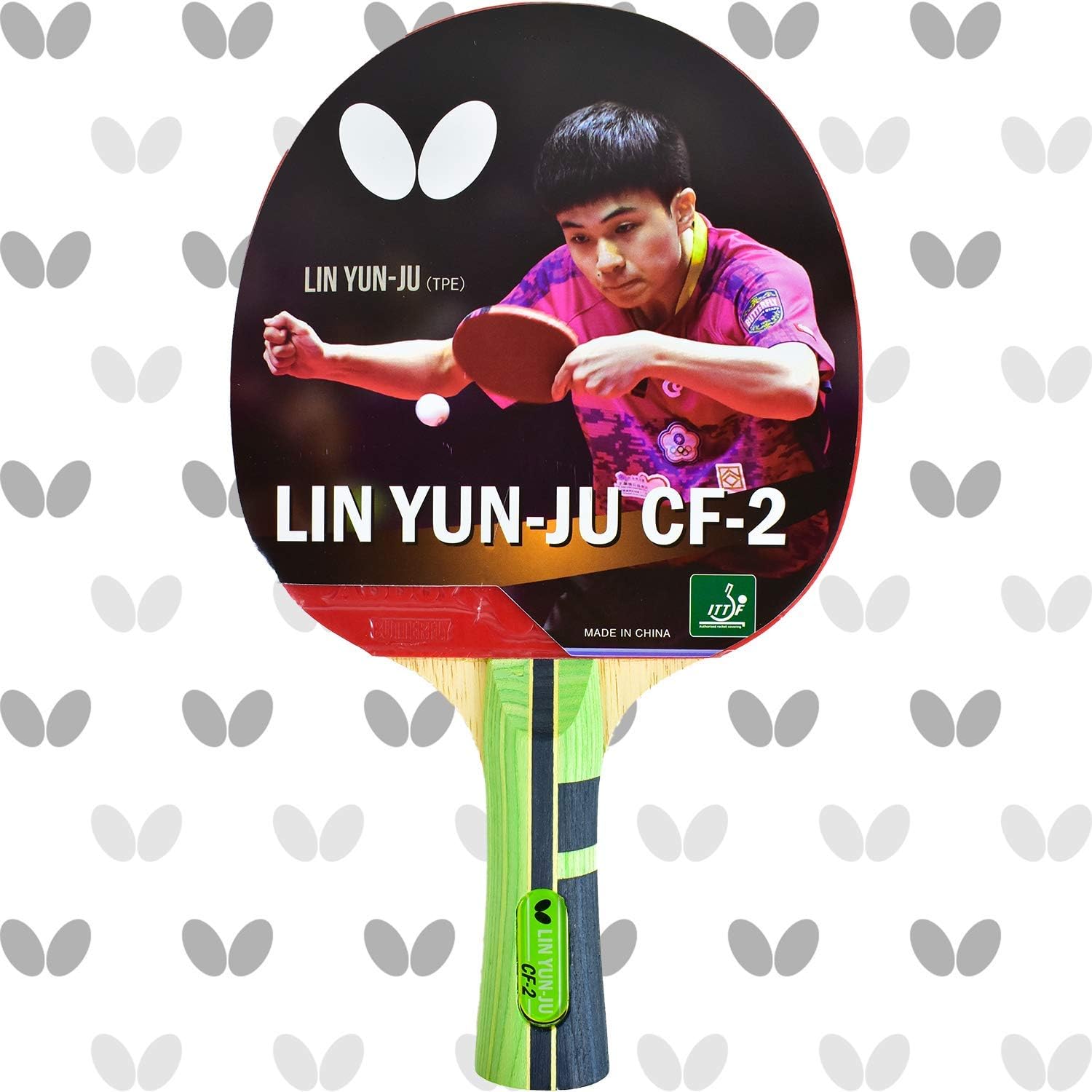 Butterfly Lin Yun-Ju Shakehand Ping Pong Paddle - Lightweight & Offers A High Degree of Control for Developing Table Tennis Players - Recommended for Beginners