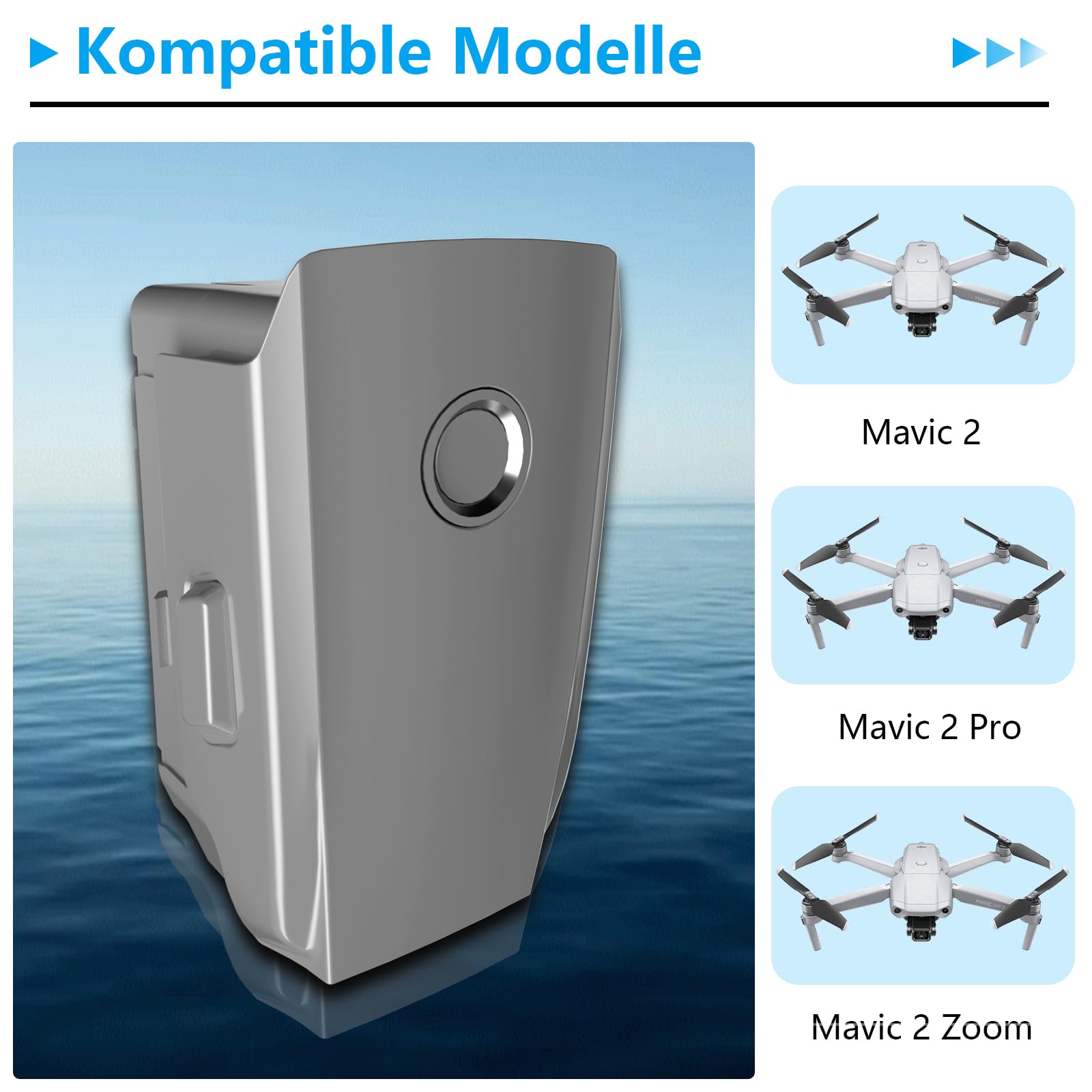 MVMOD Mavic 2 Pro Smart accu 3850 mAh 15,4 V voor DJI Mavic 2 Pro, 31 minuten maximale vliegtijd voor DJI Mavic 2 Zoom drone (niet voor Mavic Pro) (alleen voor opladers