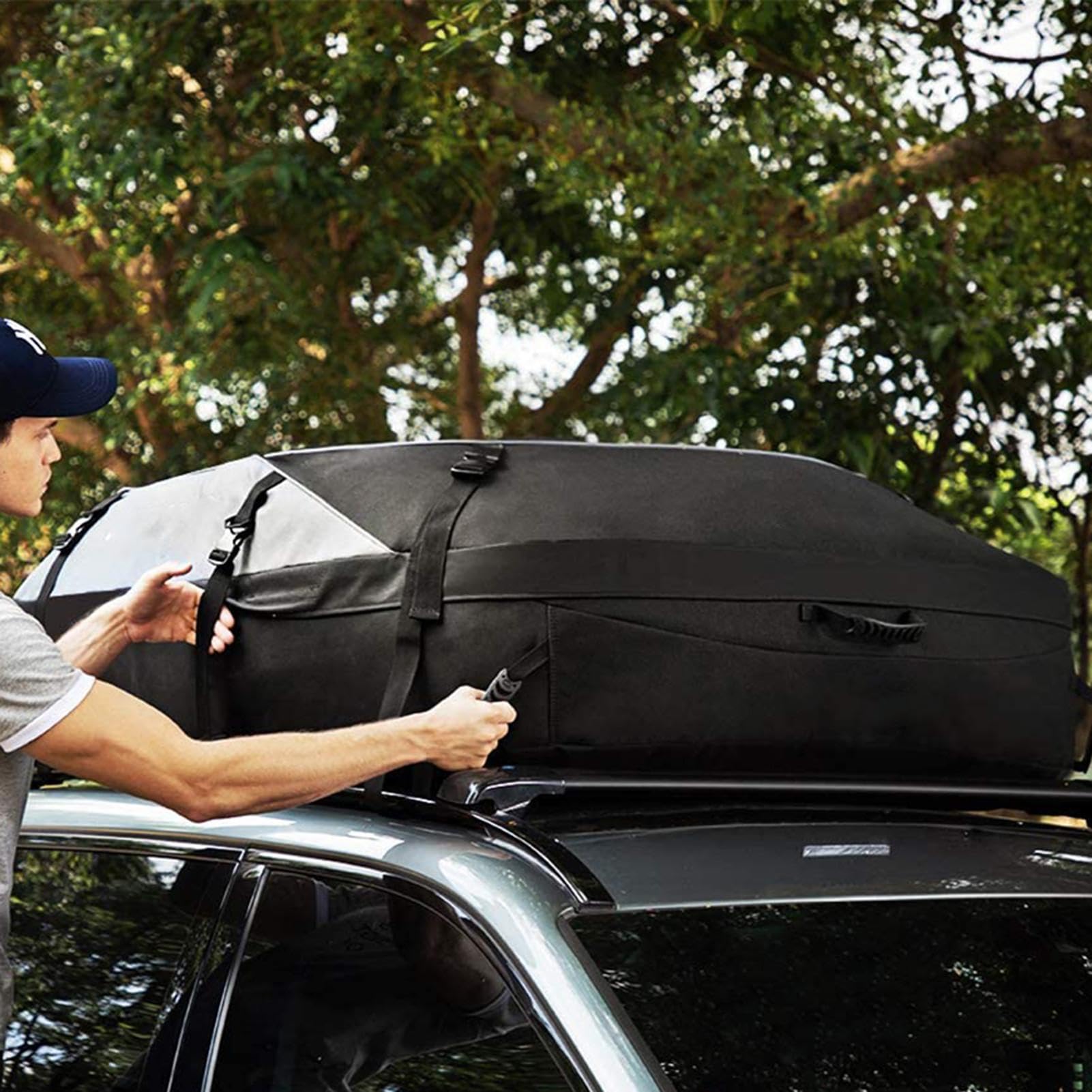 BASSO COMMERCIALE TOP AUTO - Carrier Bagagli Sul Tetto Impermeabile | Borsa Per Tetto In Tessuto Oxford Pesante | 600d Borse Di Stoccaggio Per Auto Sacca Per Veicoli, Portatore Di Auto Per Auto P