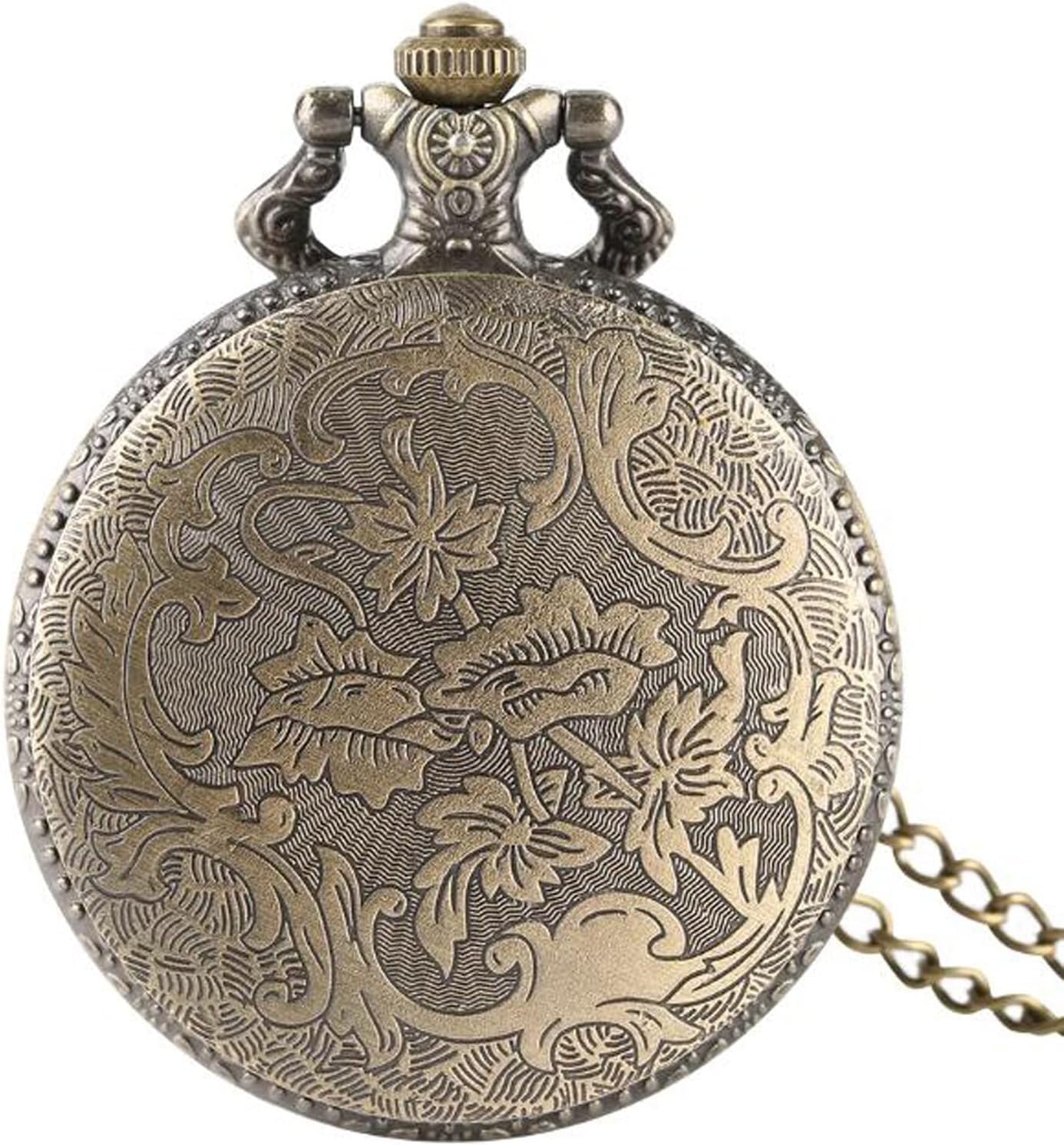 Reloj de Bolsillo de Cuarzo con diseño de Cazador Retro Steampunk, Collar con Colgante de Bronce