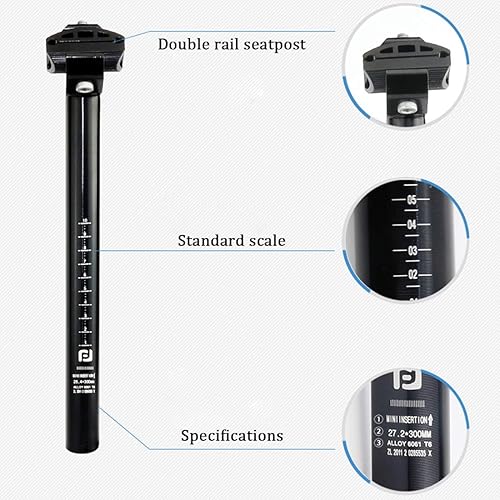 Miniatura 3 de Tija de Asiento de Bicicleta 25.427.230.430.81.244 x 11.811in Asiento Ajustable de Alumio para MTB Bicicleta de Carretera BMX