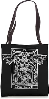 The Devil Tarot Card Baphomet Satanic Witch Gothic Halloween Tote Bag