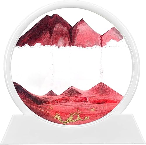 Miniatura 12 de rysnwsu Imagen artística de arena en movimiento redonda de vidrio 3D de mar profundo, paisaje de arena en movimiento, regalo de arena que fluye