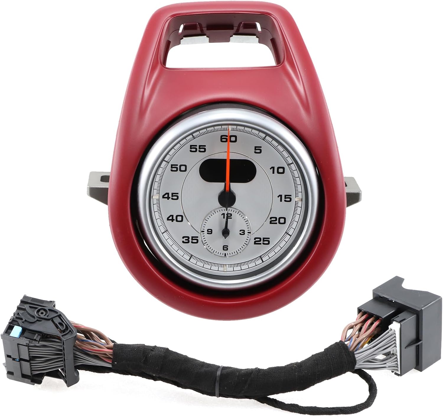 for Porsche Boxster 2014 2015 Car Sport Chrono Stopwatch Mounted Dashboard Instrument Panel (Brown Cover & Yellow Stopwatch)