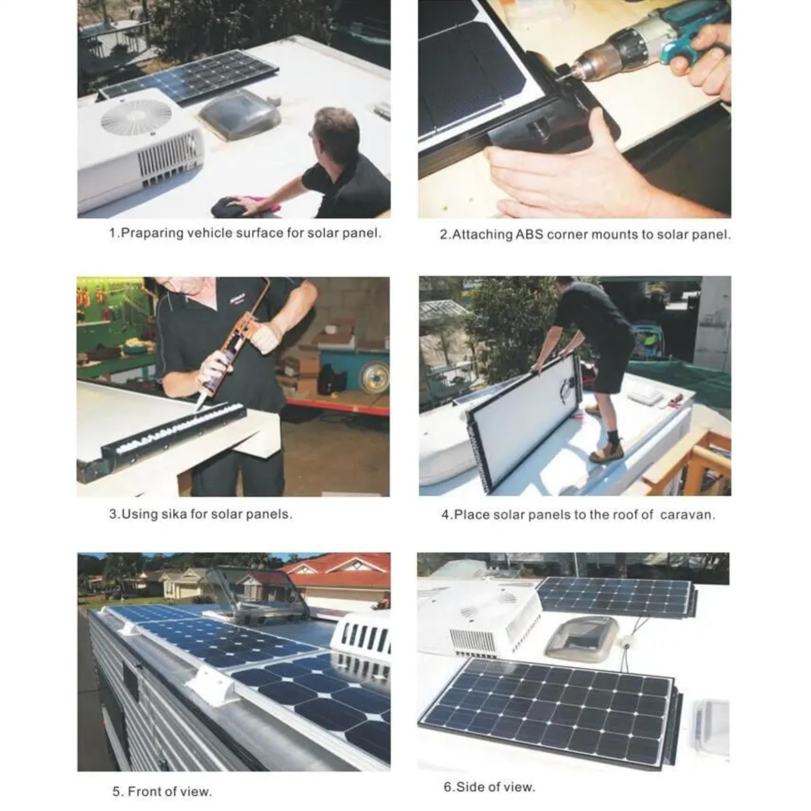 Supporto per Pannelli per Camper e Roulotte | Kit Fissaggio Pannelli per Camper per Installatori, Proprietari, Campeggiatori, Viaggi, Cabine, Fattorie, Barche,