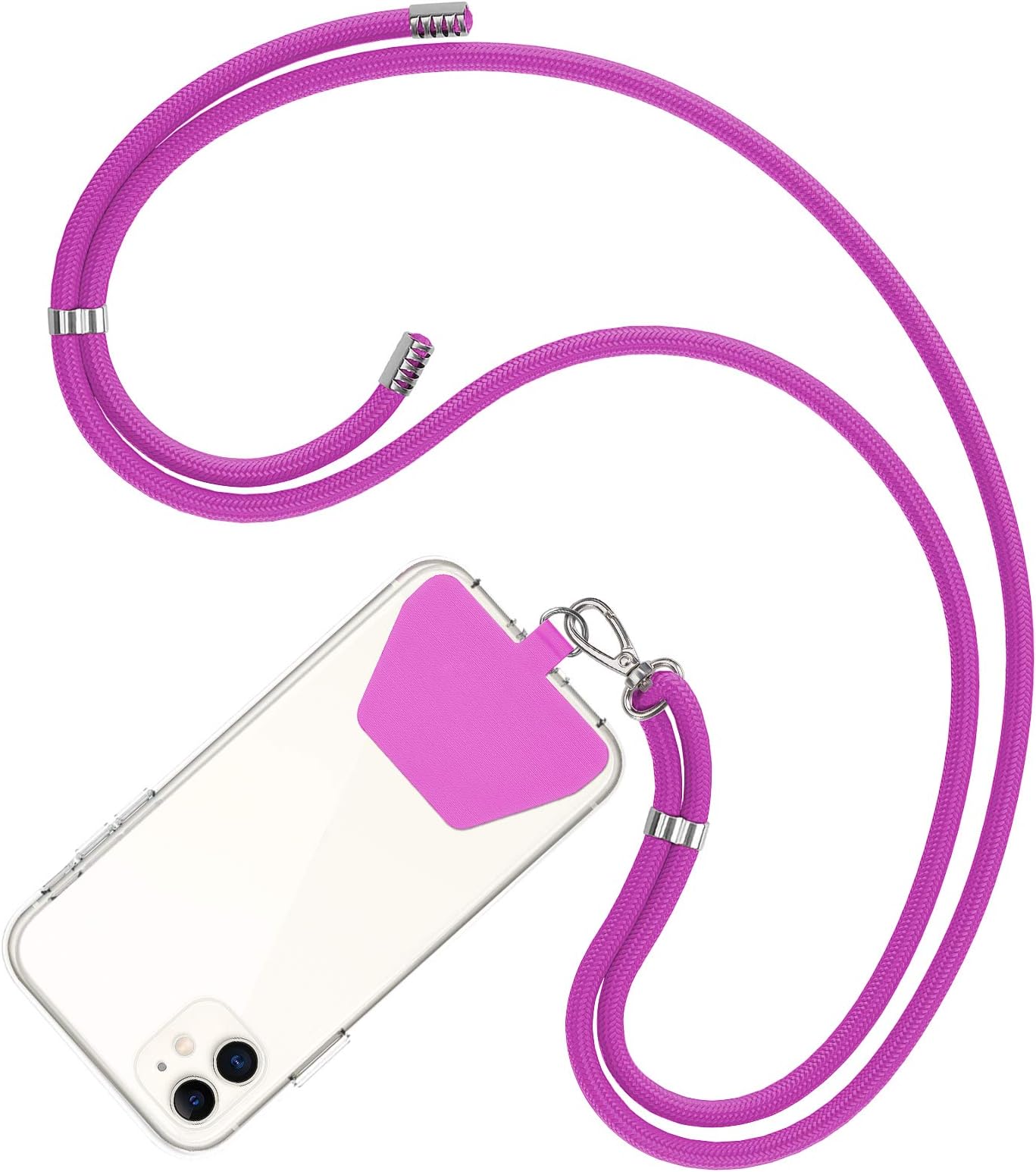 COCASES Crossbody Phone Lanyard Strap with Patch, Adjustable Nylon Neck Strap Necklace Phone Compatible with Most Smartphones