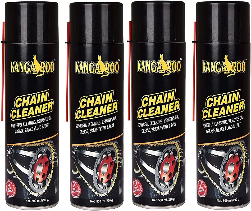 KANGAROOMotorcycle Bike Chain Cleaner Spray Degreaser for Cycle Motorcycle & Chain Driven Machines 500ML (Pack of 4)