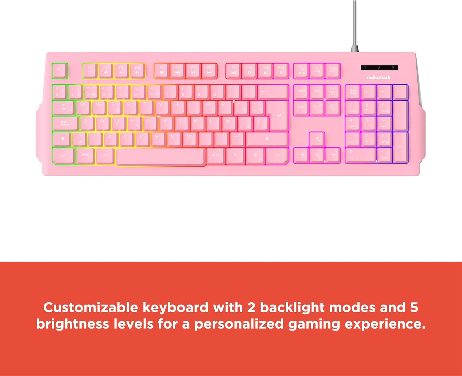 RadioShack Mistic RGB Gaming Combo – Keyboard (105 Keys), Backlit Mouse (6400 DPI), & Headphones with Microphone