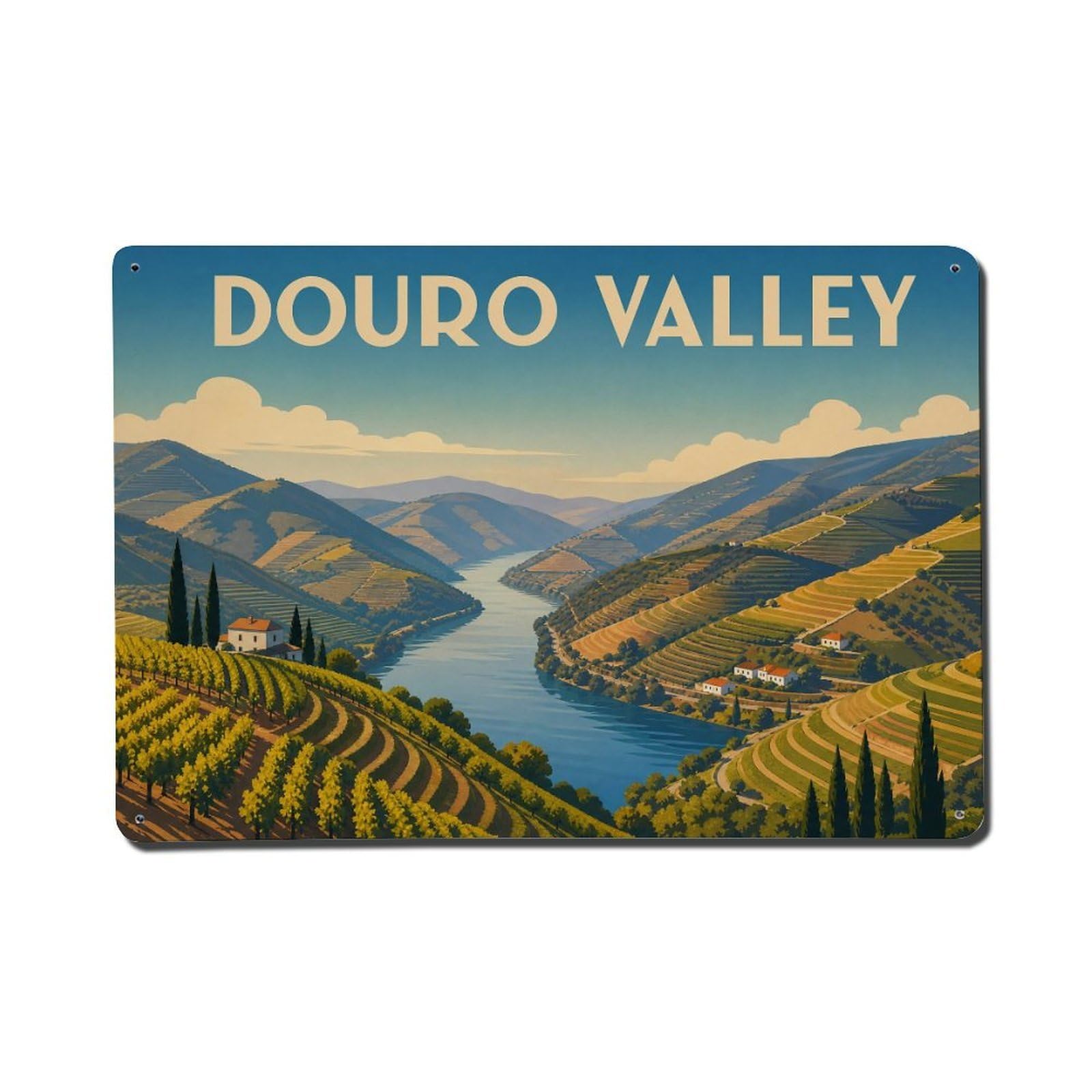 Metal Tin Sign Portugal Douro Vintage Travel