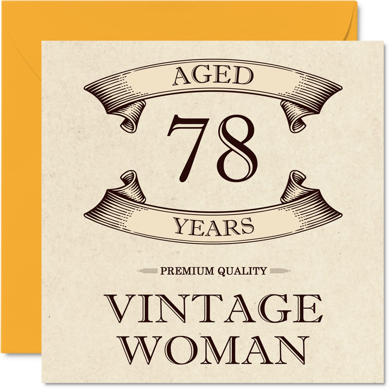 Vintage 78th Birthday Cards for Women - Aged 78 Years - Fun Birthday Card for Mum Sister Wife Granny Nanny Grandma Auntie, 145mm Ladies Greeting Cards, 78th Card