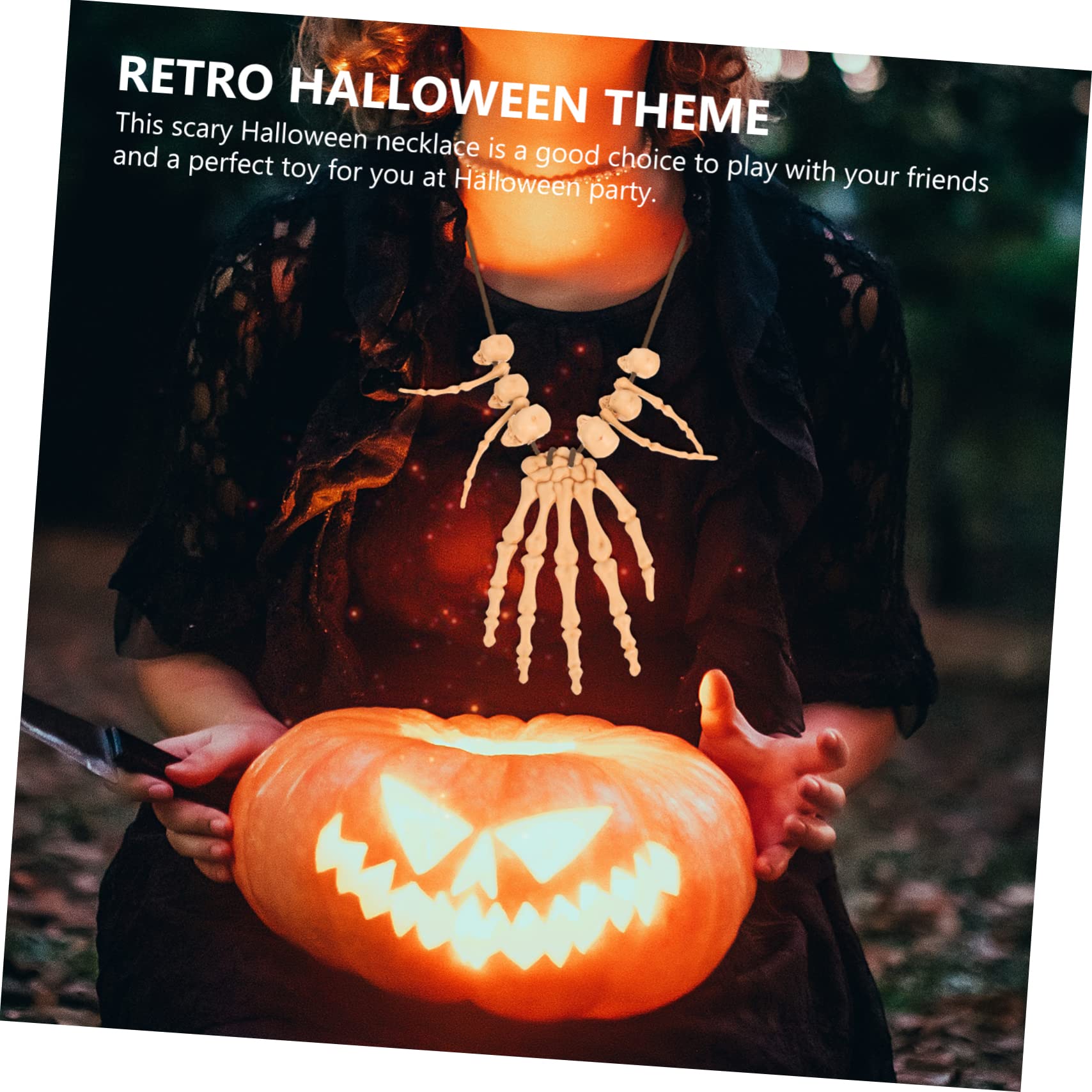 biżuteria damska 4 zestawy Halloween czaszka szkielet naszyjnik Retro łańcuszek do obojczyka do stroju 2 szt. * 4