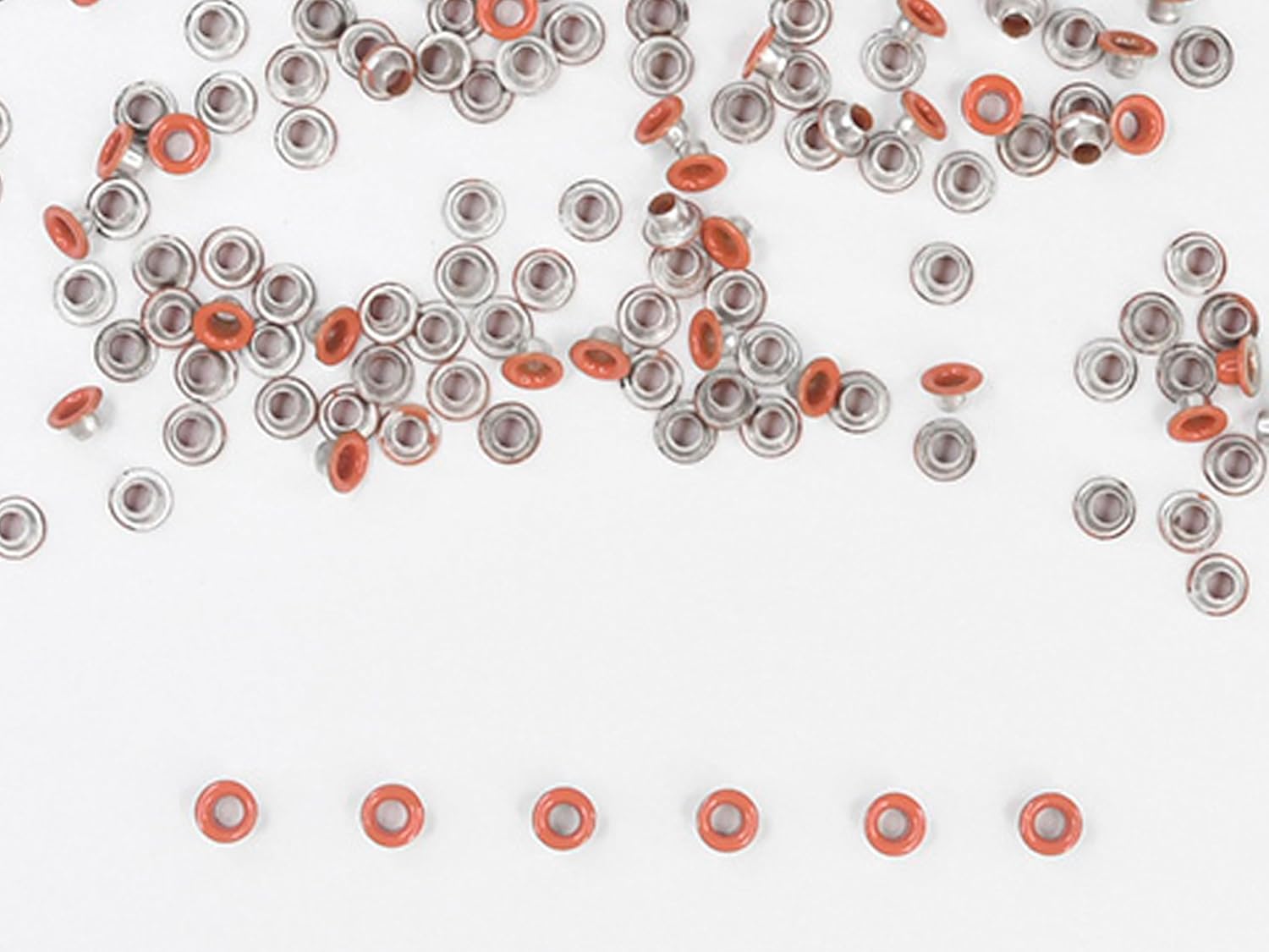 FoRapid 3mm/1/8 Quicklet Eyelets-Scrapbooking/Birthday Wedding Baby Greeting Holiday Card/Paper Craft/Luggage Cruise Tag/DIY Album/Clothing etc-200 PCS (Orange)