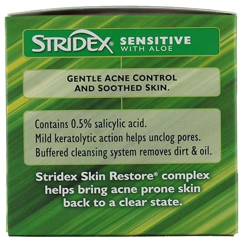 Miniatura 4 de Stridex Daily Care - Almohadillas para el acné con piel sensible al aloe, 55 unidades