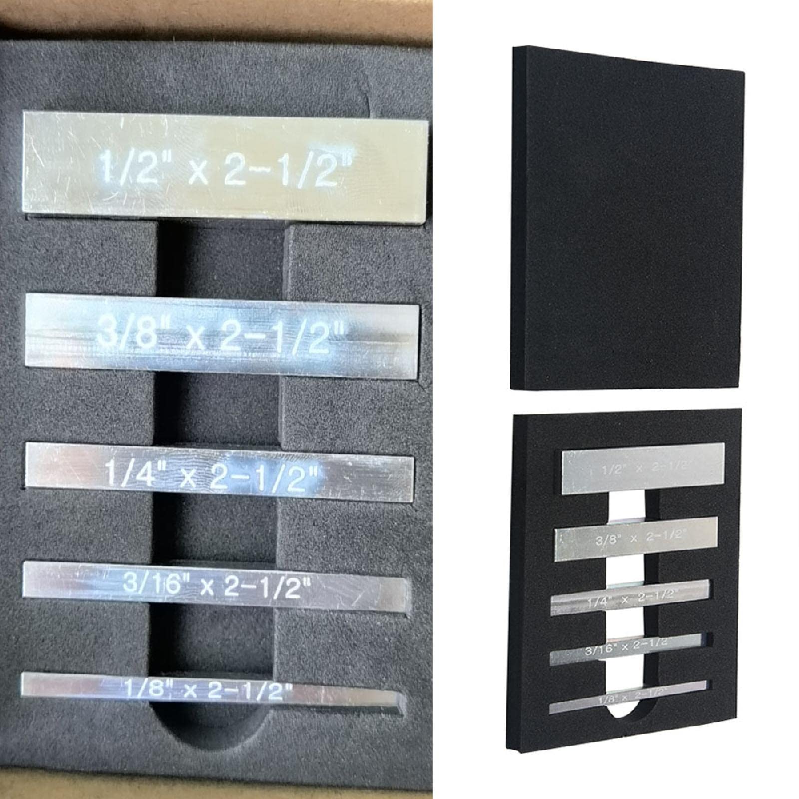 Produktbild von 5-teiliges Endmaß-Set Aus Aluminium – Höhenmessstäbe Für Tischsägen & Fräsen, Präzisionssetup-Block (1/2″ Bis 1/8″)