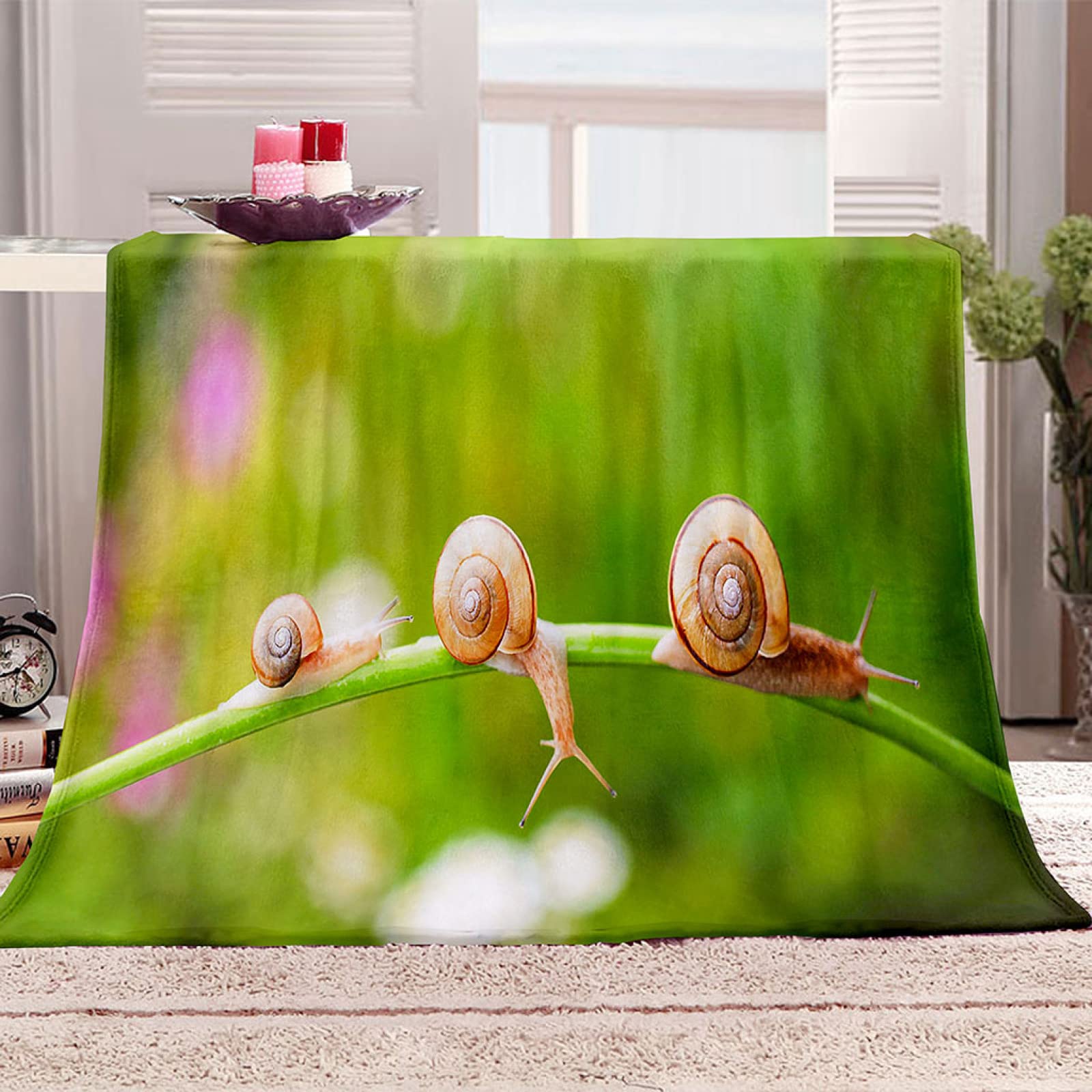 Couverture personnalisée verte relief 3D : le cadeau idéal en polaire douce pour la maison