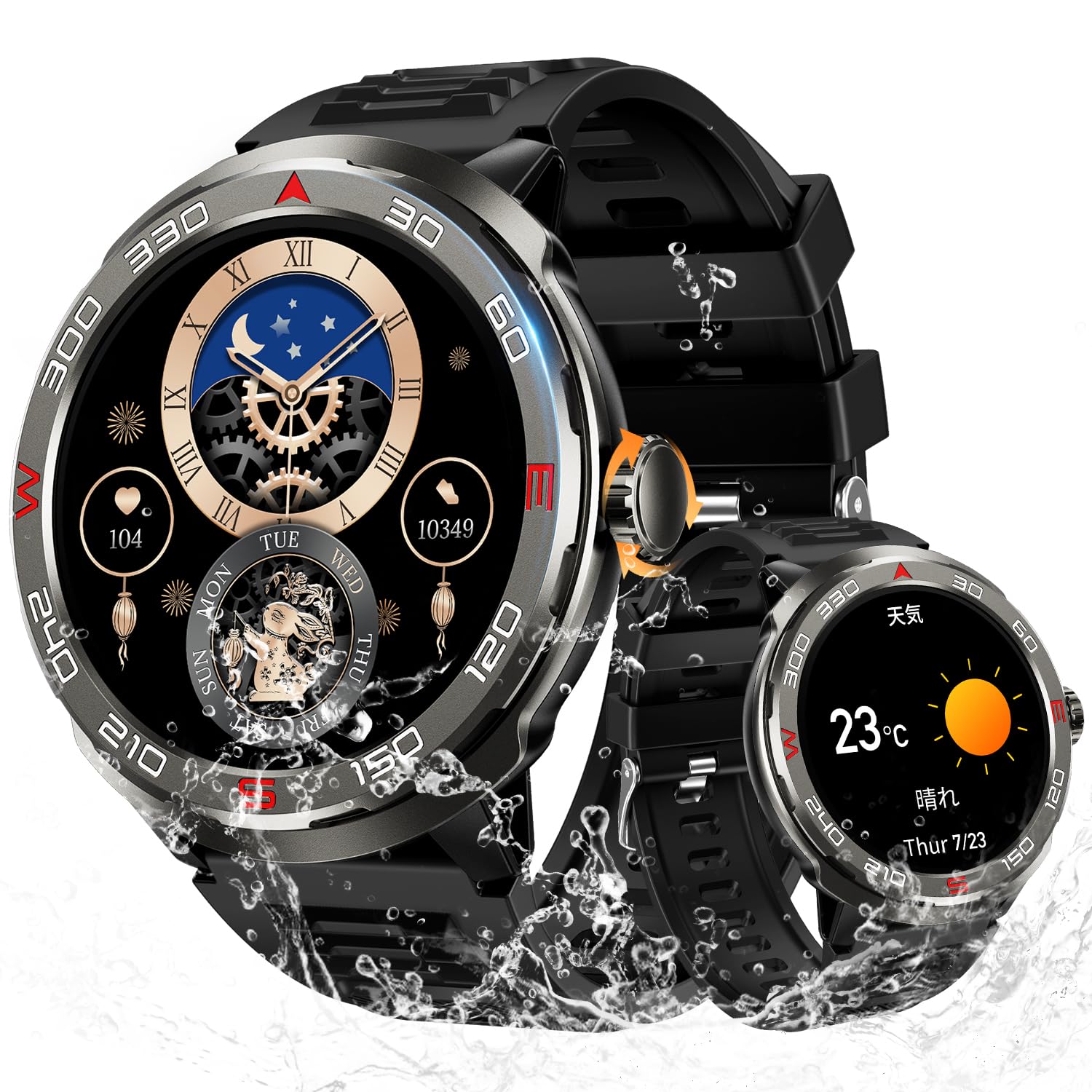 Amazon | スマートウォッチ 丸型 1.39インチ大画面 InvaXe 360*360