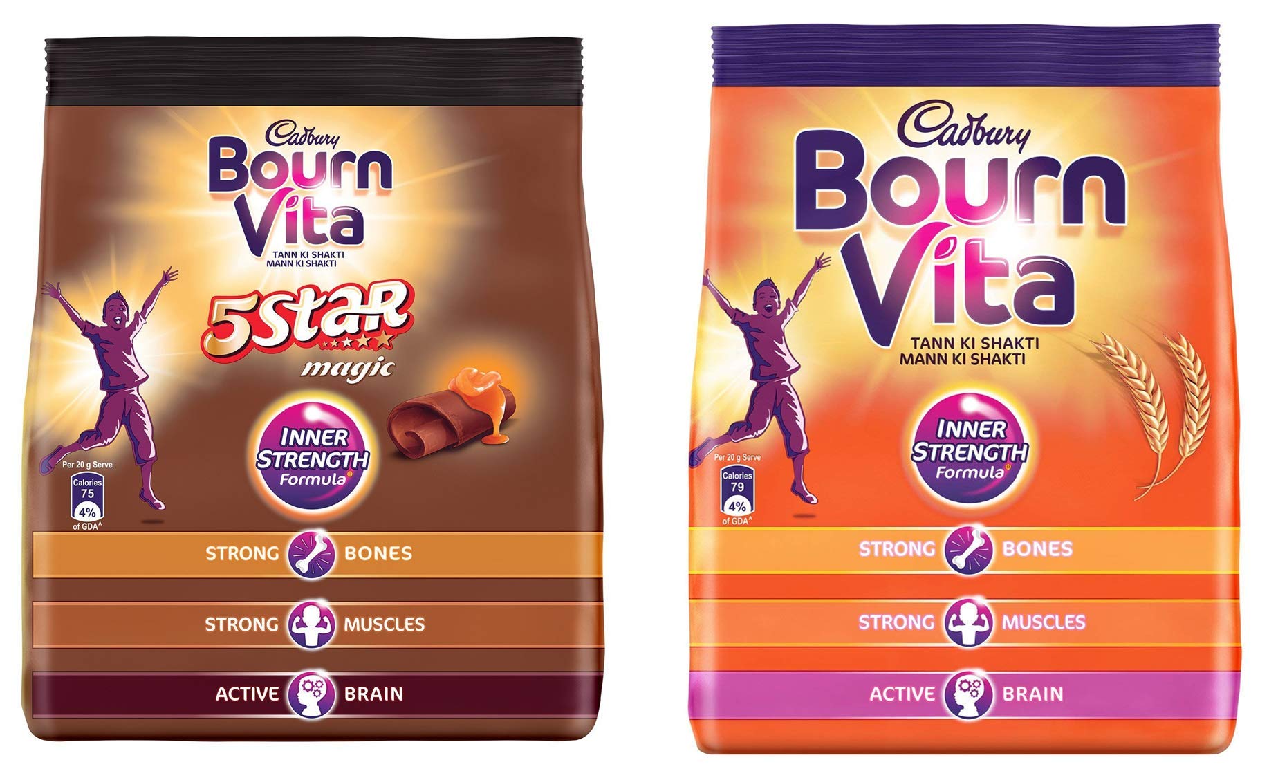 Bournvita 5 Star Magic Chocolate 500 gm Refill Pack & Bournvita Inner Strength 500 gm-image-21