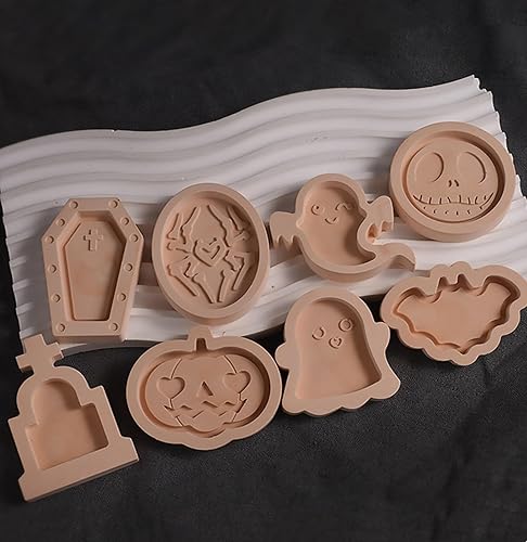 Miniatura 2 de 8 moldes de resina para Halloween, diseño de calabaza, murciélago, lápida, arena movediza, moldes de resina epoxi, molde de silicona para joyería