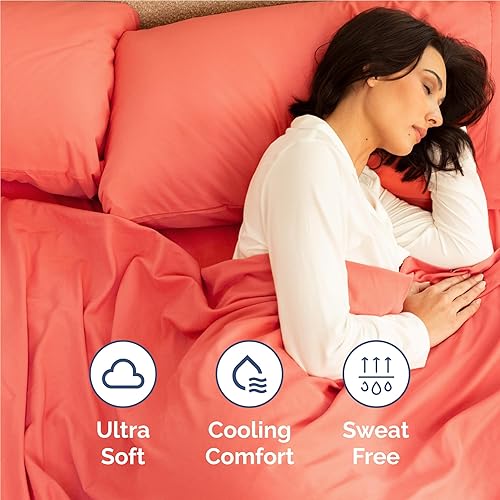 Vista 1187 de Juego de sábanas Split King de 7 piezas, sábanas transpirables y refrescantes, sábanas de hotel, bolsillos profundos, ajuste fácil, suaves y sin