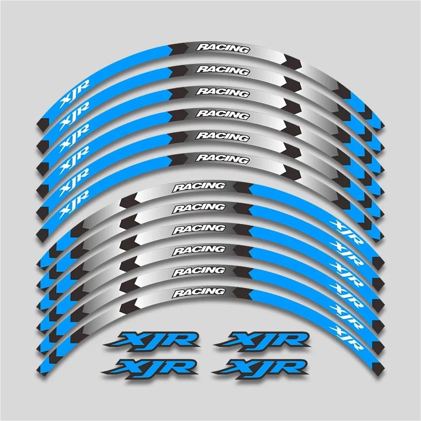 Decorative Stickers Wheels Hub Reflective Stripe Rim Decals Tape for Y-AMAHA XJR400 XJR1200 XJR1300 XJR 400 1200 1300 Motorcycle Accessories Stickers(Blue)