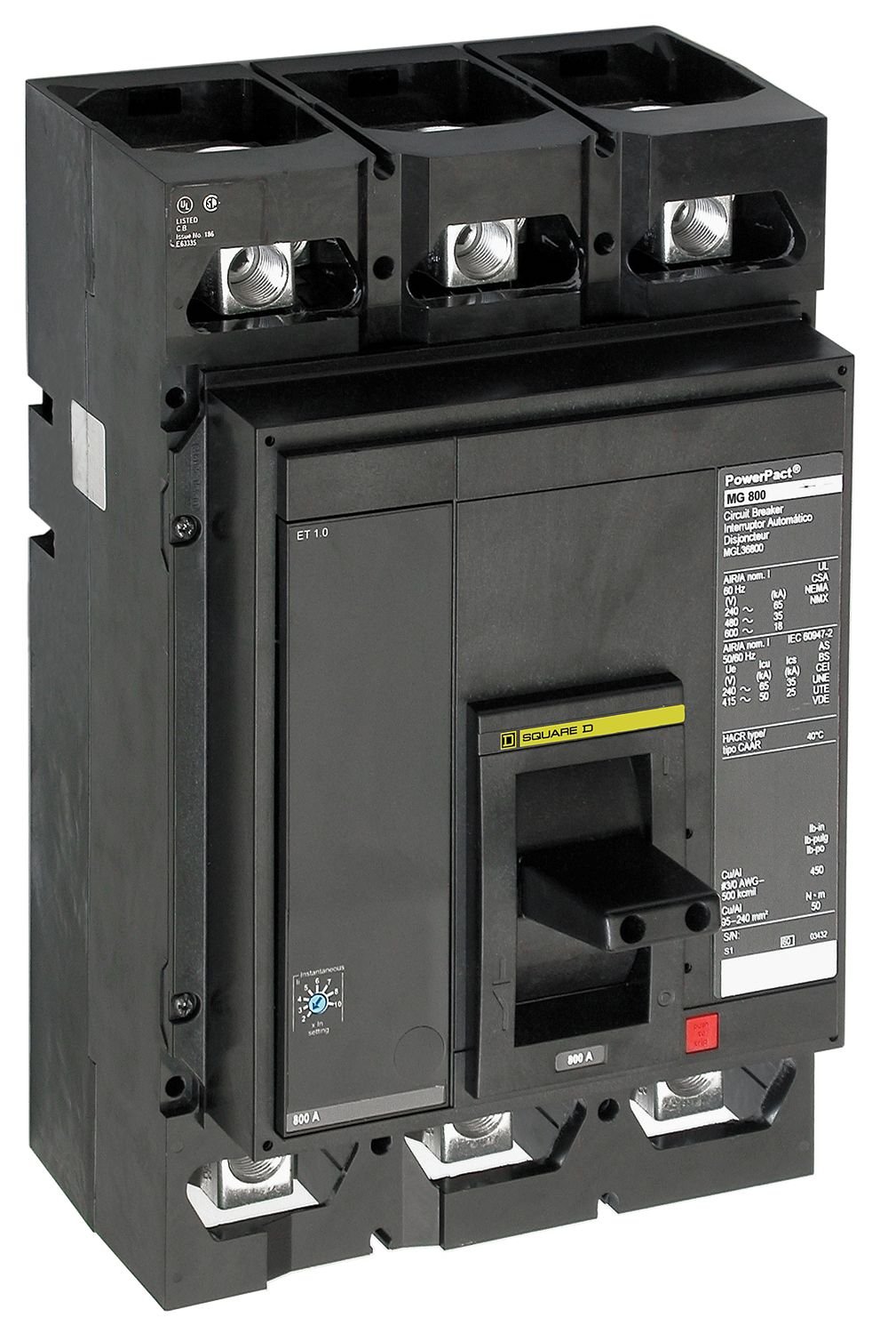 Square D - MGL36700 - Circuit Breaker, 700 Amps, Number of Poles: 3, 600VAC AC Voltage Rating