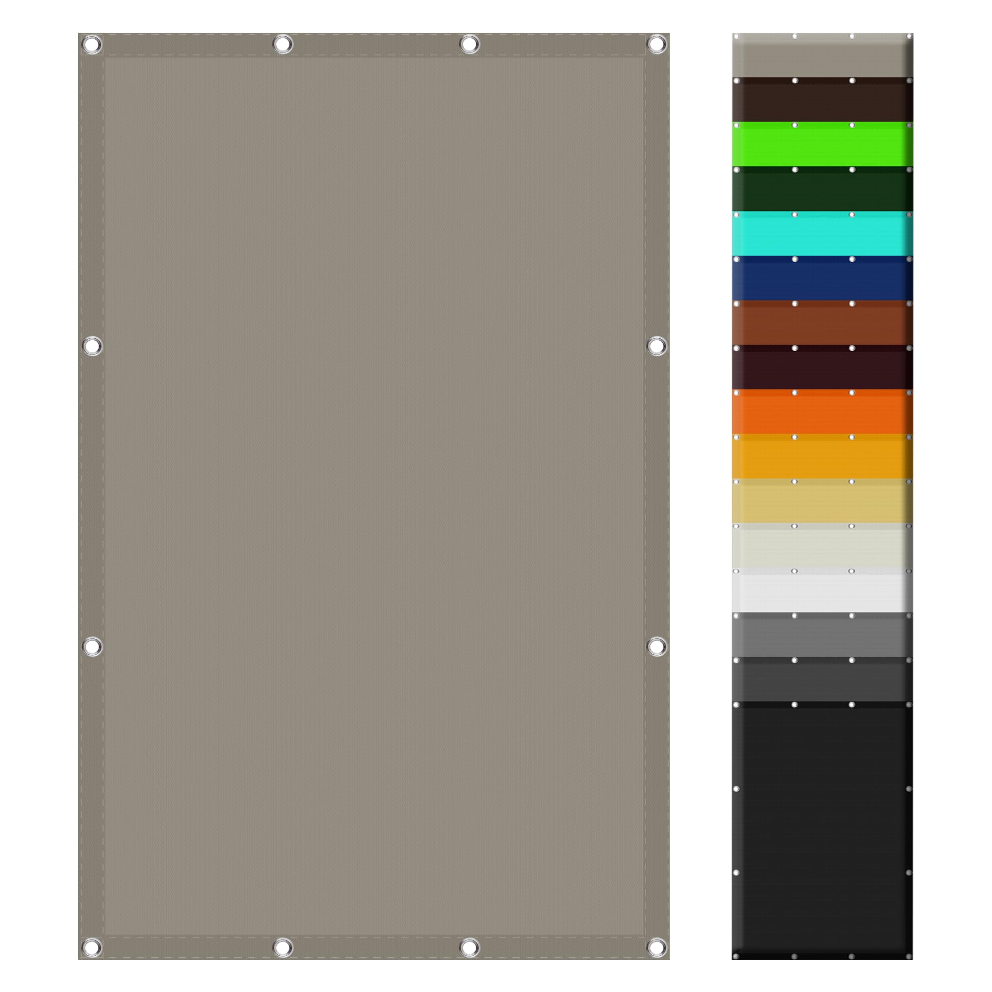 Voile d'ombrage bord droit 2,3x2,6m imperméable taupe pour pergola
