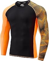 USKOY Men's UPF 50+ Long Sleeve Rash Guard Compression Shirt for Surfing, BJJ, MMA & Gym Workouts