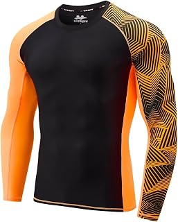 USKOY Men's UPF 50+ Long Sleeve Rash Guard Compression Shirt for Surfing, BJJ, MMA & Gym Workouts