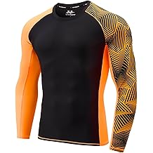 Camisa de compresi&oacute;n de piel de capa base UPF 50+ de manga larga Rash Guard para hombre