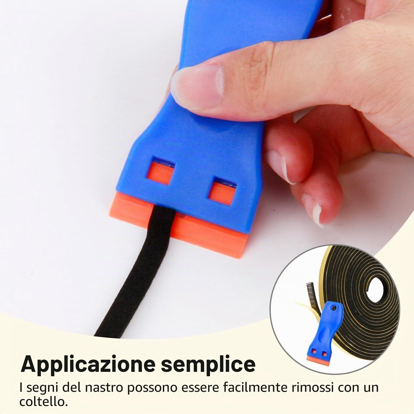 Nastro Sigillante Impermeabile, 5m Guarnizione Piano Cottura con Raschietto, 6mmx3mmx5m Guarnizione Lavello Cucina Resistente al Calore per Piano Cottura e Lavello Incassato