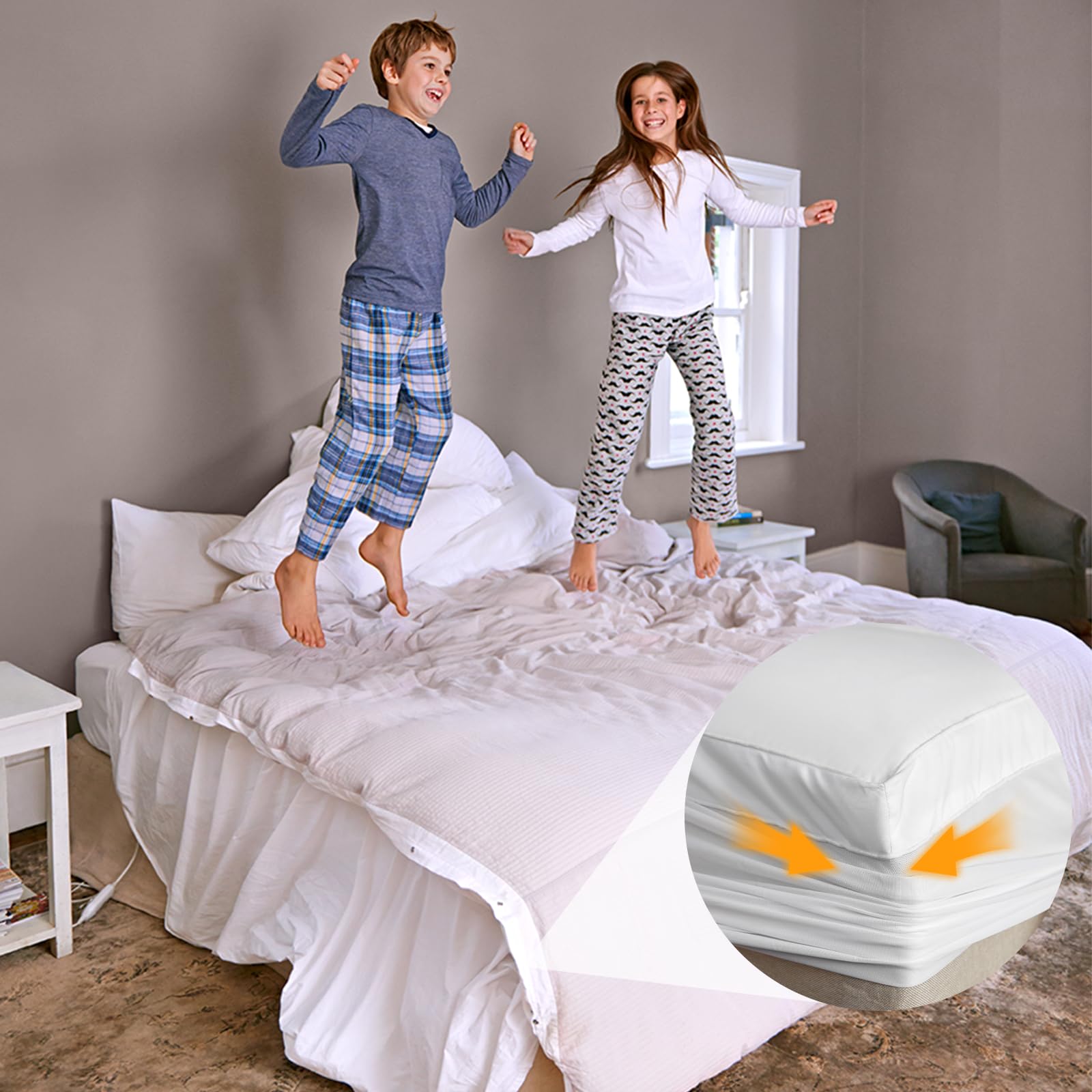 4 Pièces Bloque Drap Housse - Maintien Drap Housse Coin avec Bandes de Fixation Adaptés à Tous Types de Matelas
