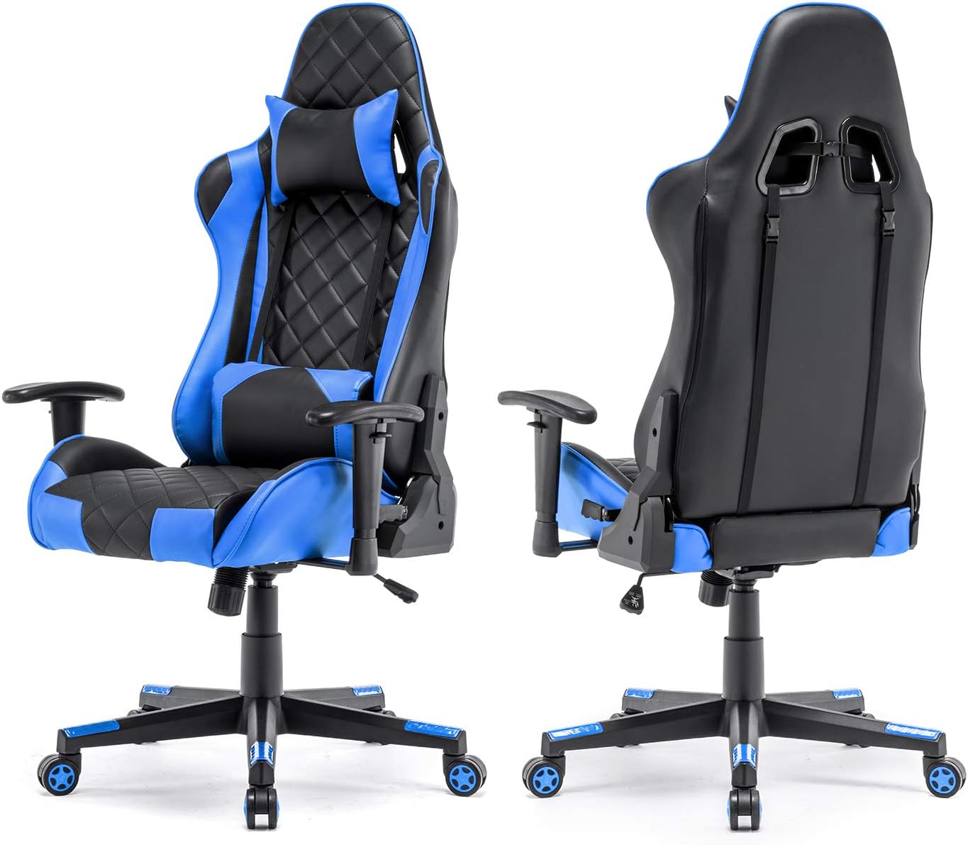 Amazon Co Jp Skye ゲーミングチェア オフィスチェア ハイバック 椅子 デスクチェア ゲーム用チェア リクライニング パソコンチェア 一年無償部品交換保証 2269 Blue ホーム キッチン