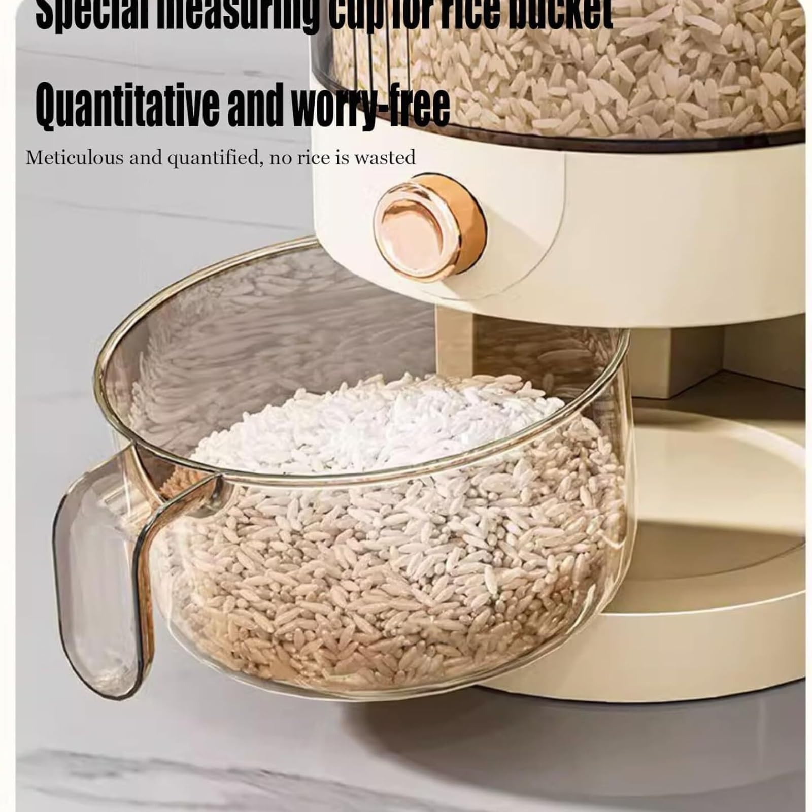 Dispenser Cereali Porta Cereali Distributore di Riso Contenitore per Cereali Grande con Misurino Secchio Distributore di Cereali per Cucina Contenitori per Pasta(27cm)