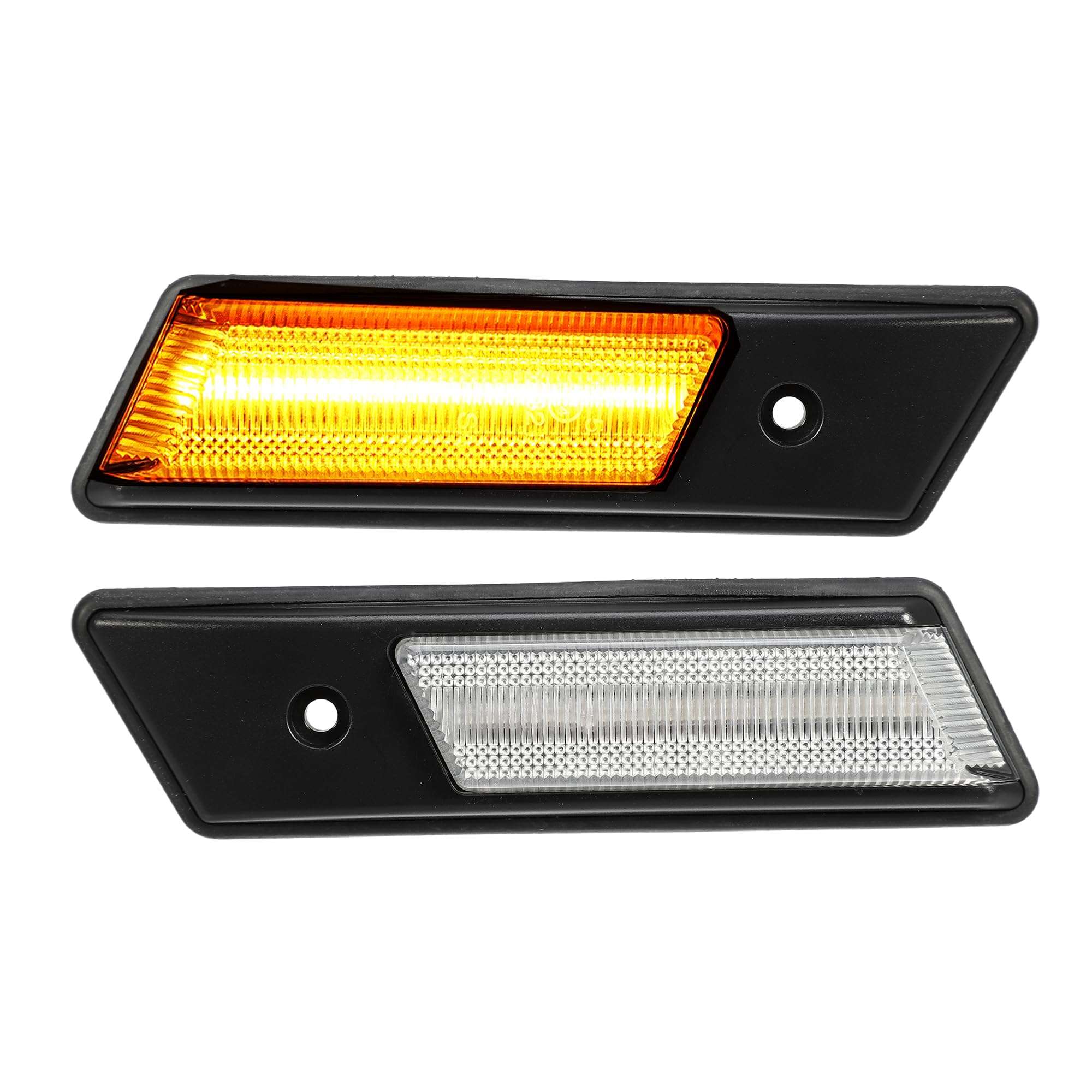 X AUTOHAUX 1 Pair Clear Lens Front Sequential LED Side Marker Light for BMW E36 1992-1996 Dynamic Flash Turn Signal Indicator Marker Lamp Assembly